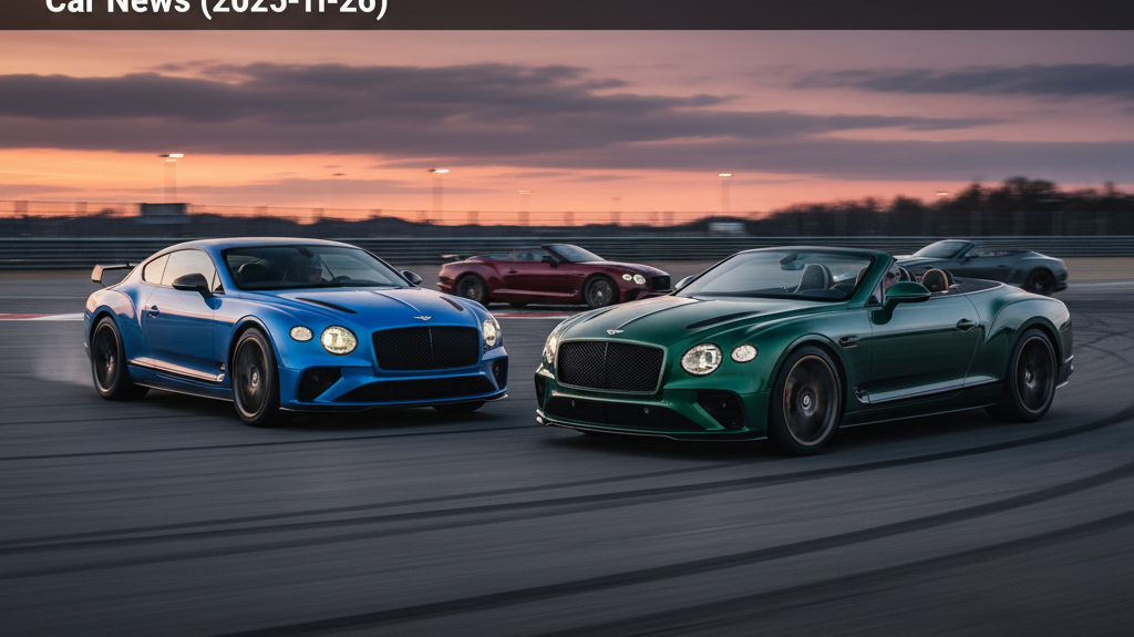 Editorial, photo-realistic HERO for an automotive daily news article titled "Bentley Continental Supersports Gains Track-Focused Edge – Daily Car News