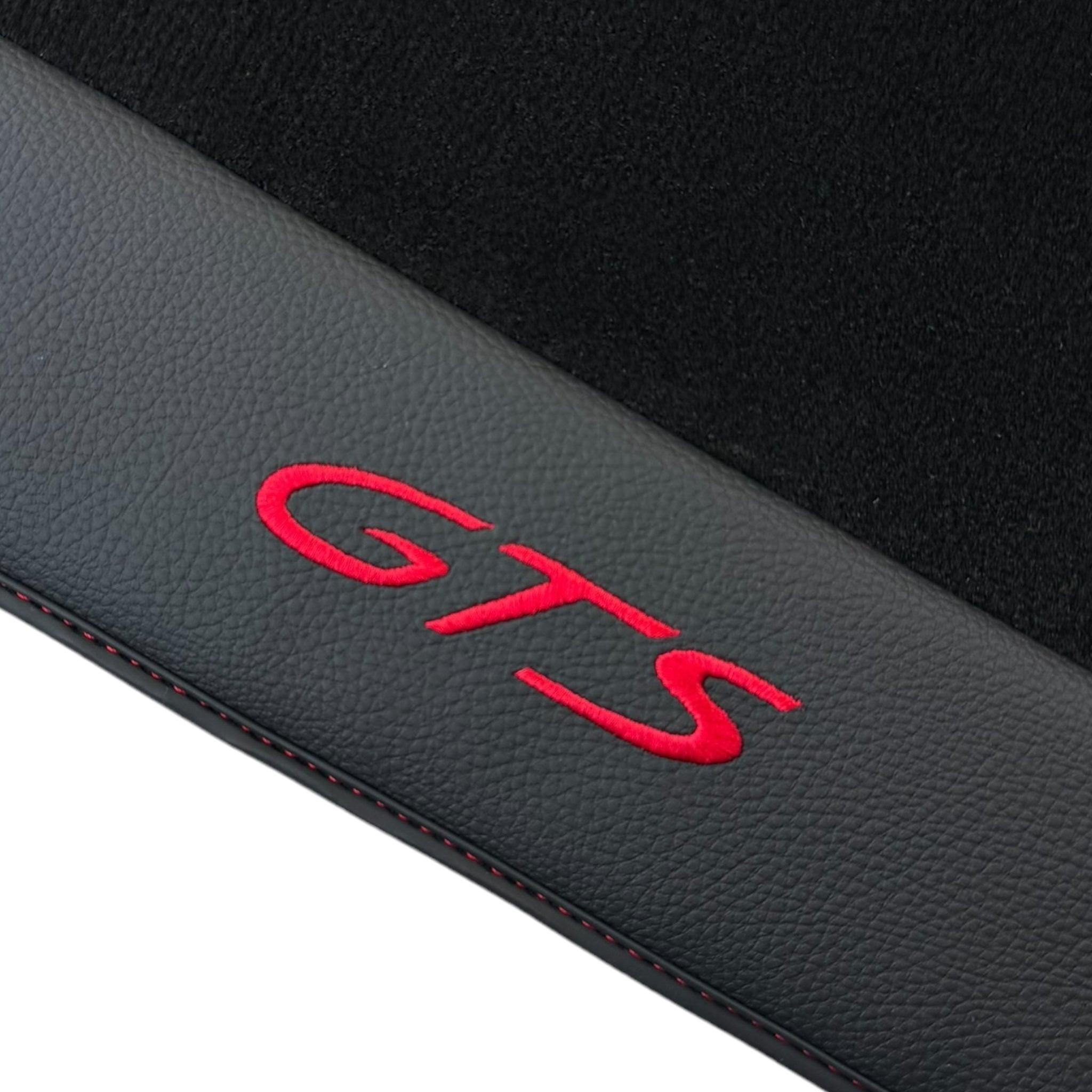 Black Floor Mats for Porsche 911 - 992 GTS (2019-2024) with Leather - AutoWin