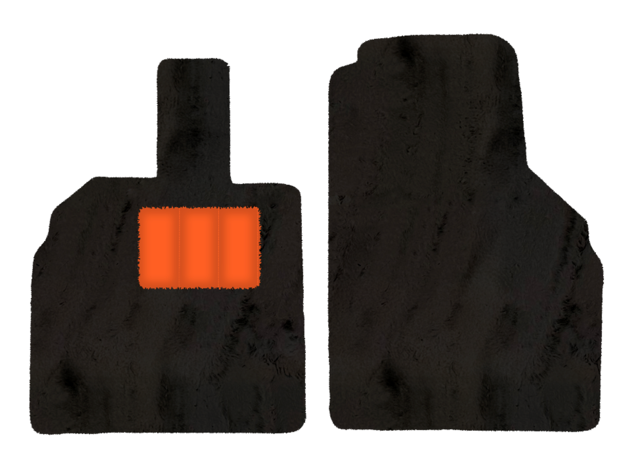 Customizable Black Floor Mats for Lamborghini Aventador with Orange (Arancia Mira) Nappa Leather - AutoWin.EU