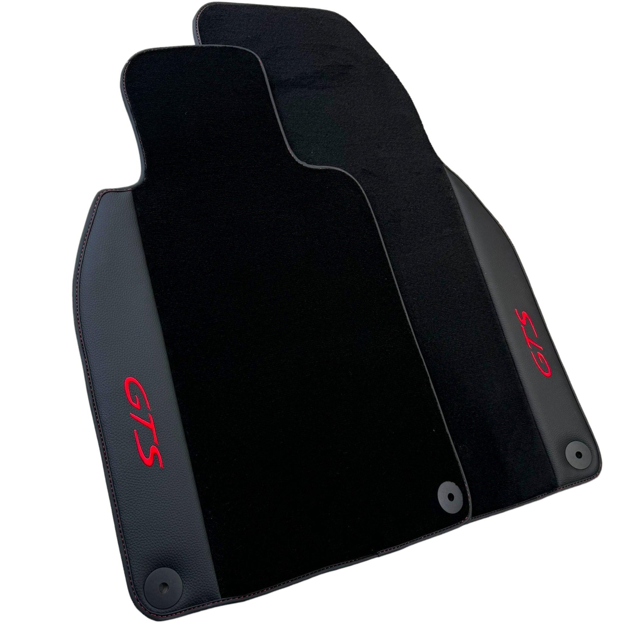 Black Floor Mats for Porsche 911 - 992 GTS (2019-2024) with Leather - AutoWin