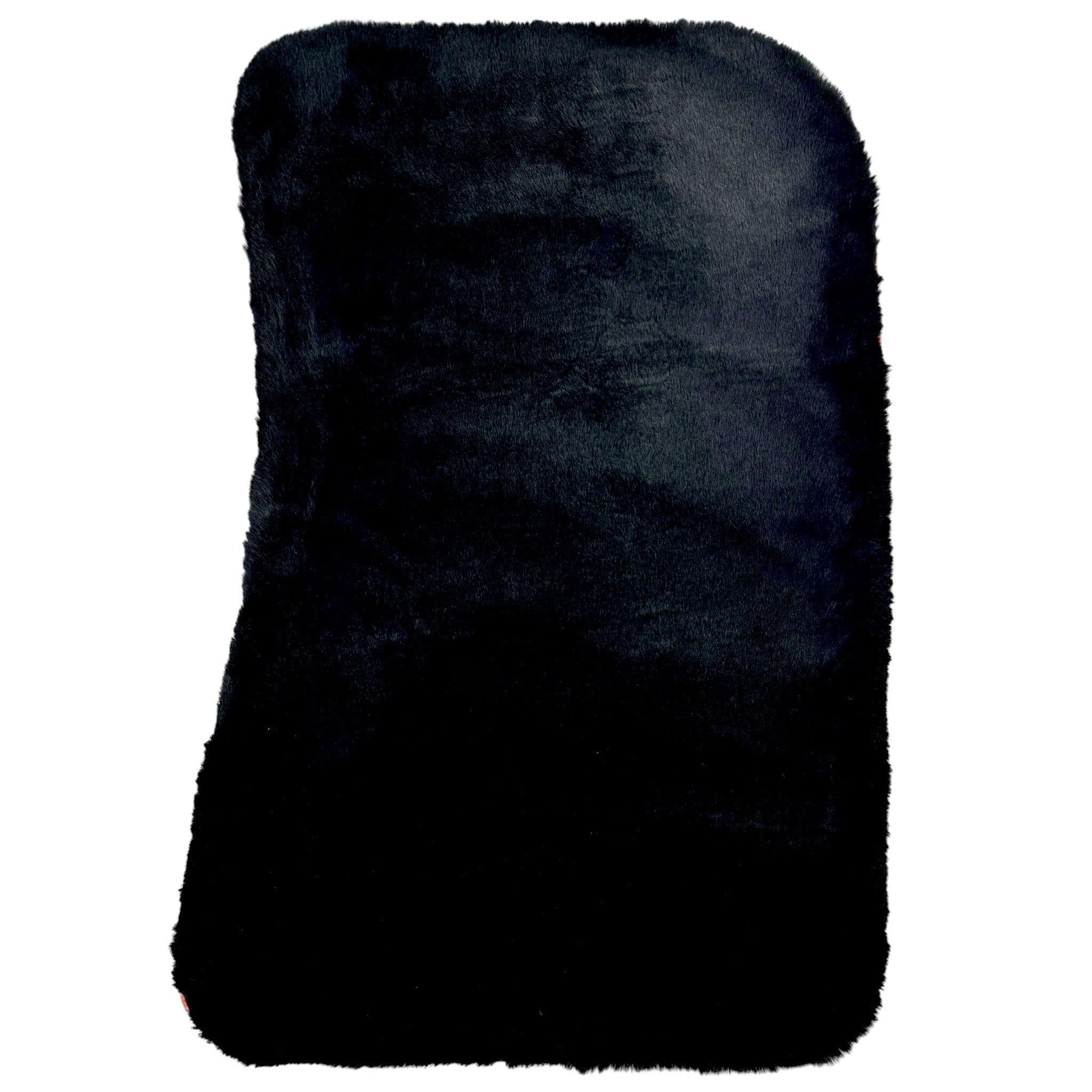 Black Sheepskin Floor Mats for Rolls-Royce Cullinan | Orange Trim - AutoWin