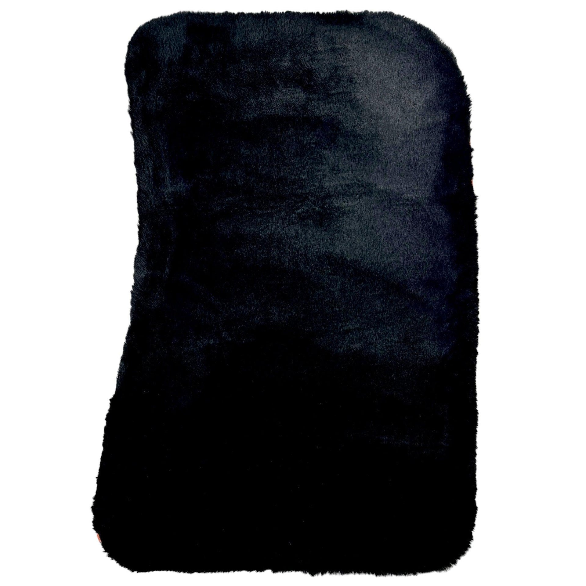 Black Sheepskin Floor Mats for Rolls-Royce Cullinan | Orange Trim - AutoWin