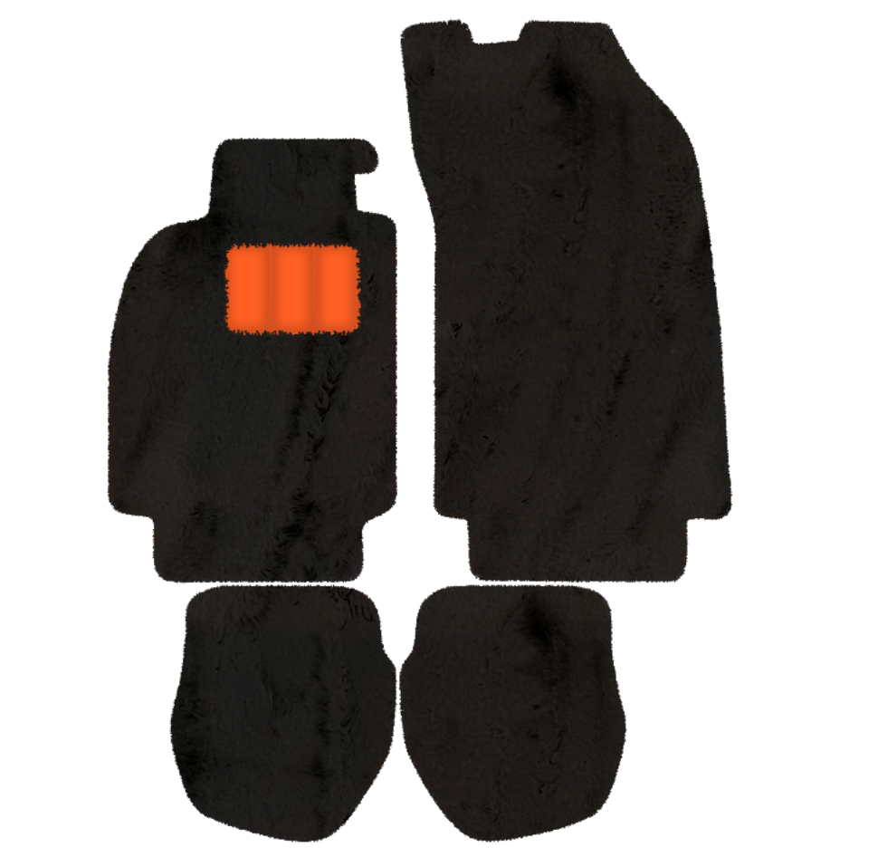 Light Blue Floor Mats for Porsche 964 (1989-1994) with Leather - AutoWin