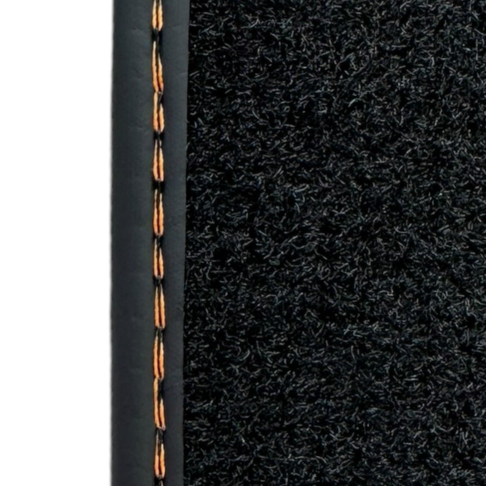 Customizable Black Floor Mats for Lamborghini Urus with Yellow Leather - AutoWin