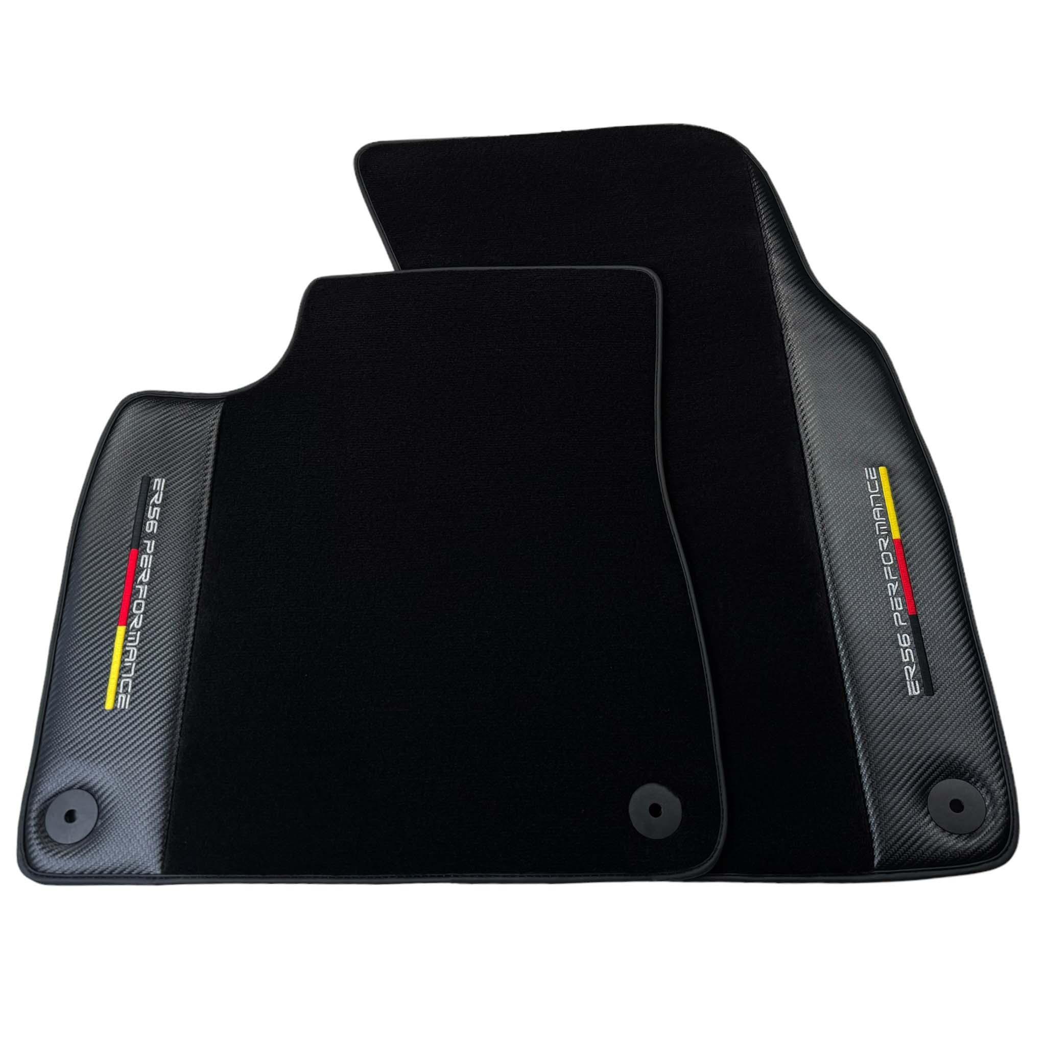 Black Floor Mats for Porsche Panamera (2017-2023) with Carbon | ER56 Performance - AutoWin