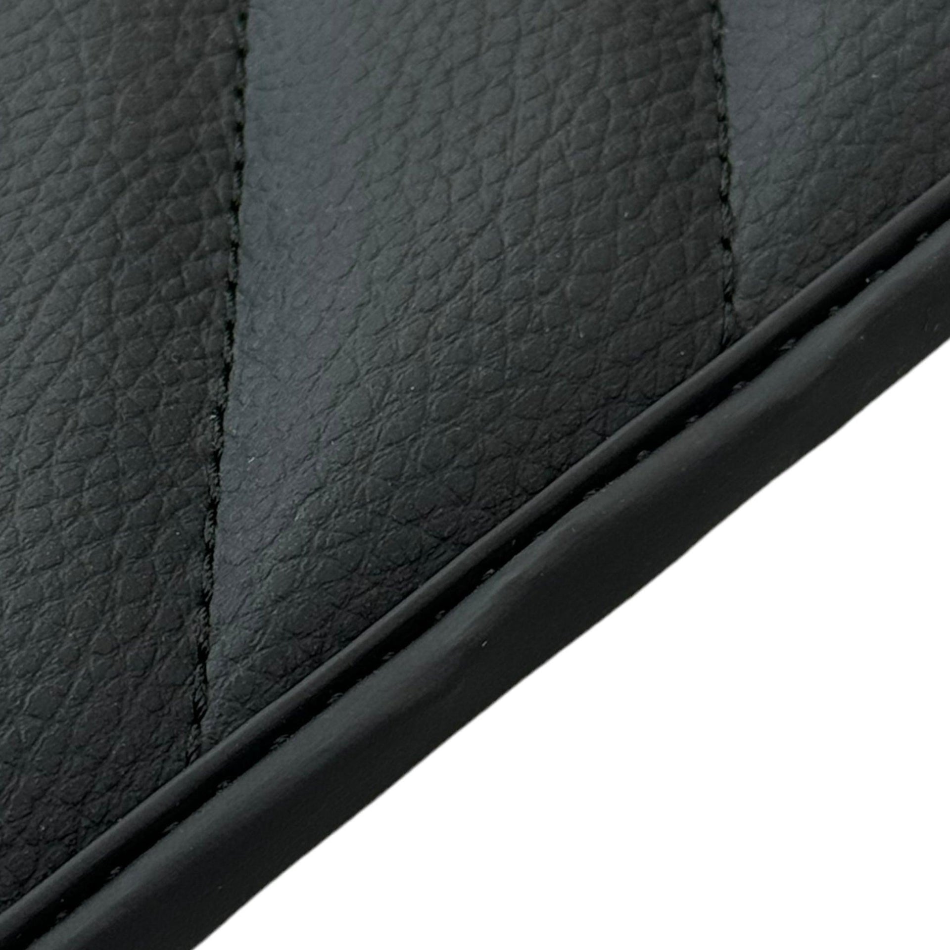 Black Leather Floor Mats for Rolls Royce Ghost Series II (2021-2024) ER56 Design - AutoWin