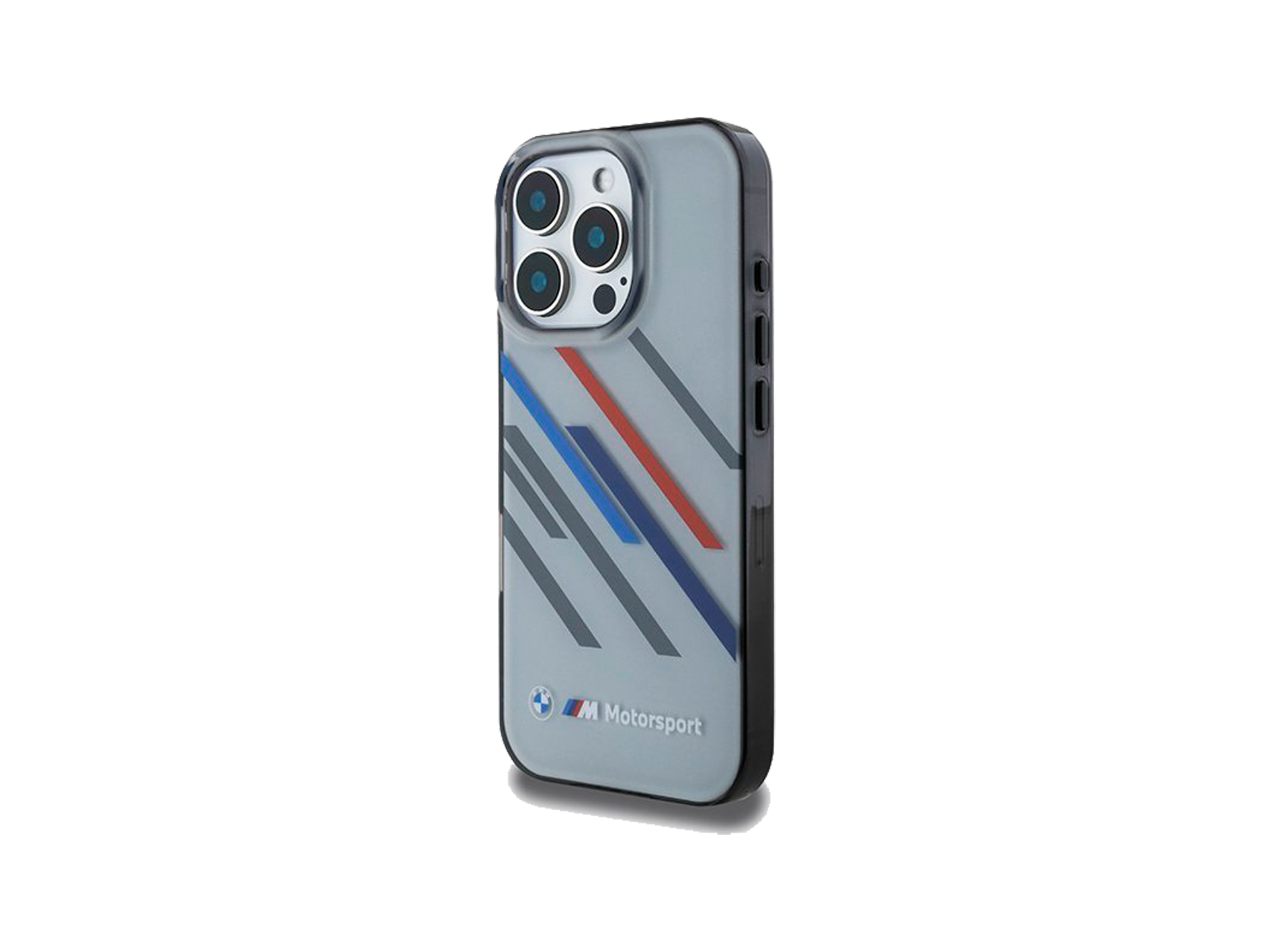 Grey BMW Motorsport IML Random Stripes Hardcase for iPhone 16 Pro (6.3")