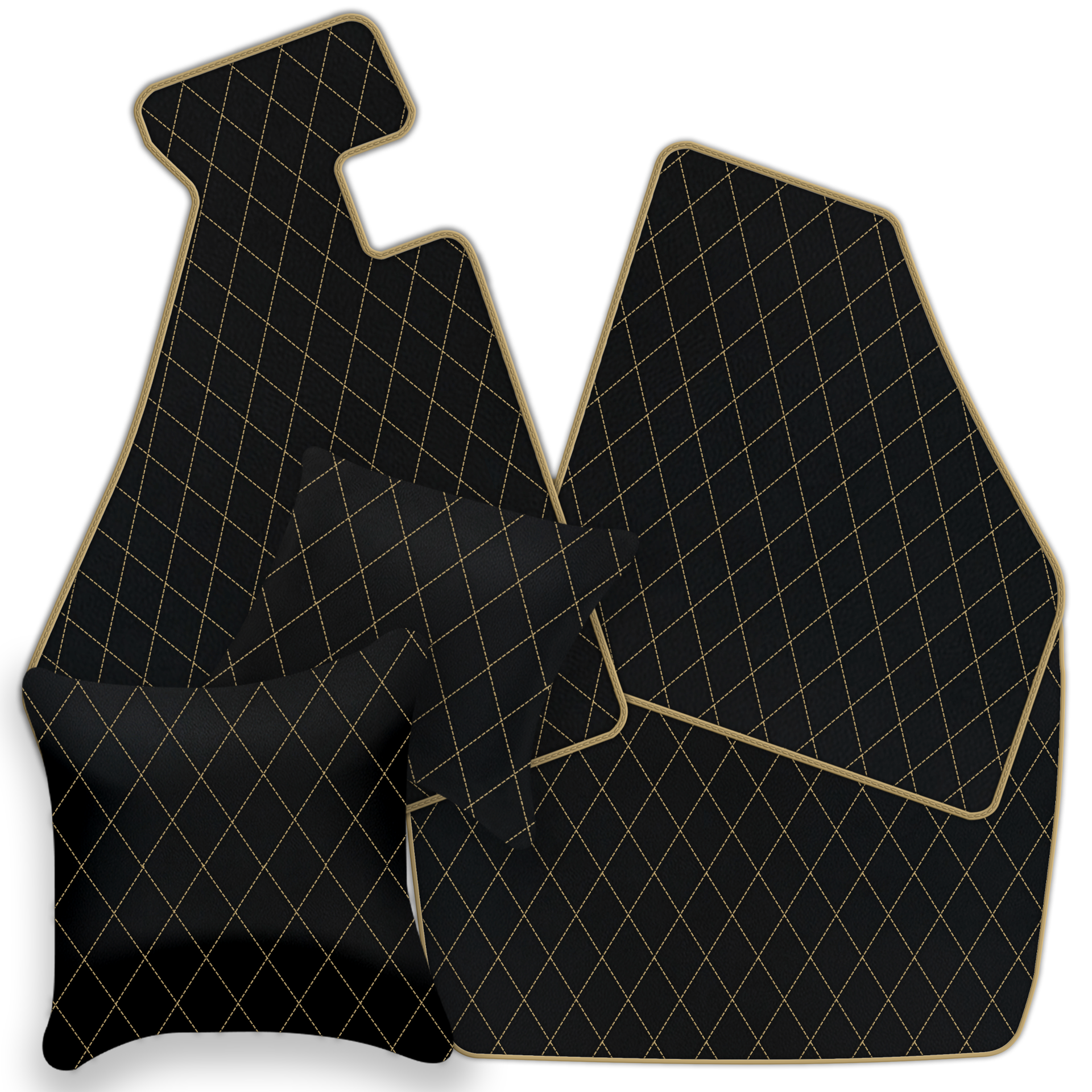 Custom Black Leather Floor Mats for Ferrari 612 Scaglietti (2005-2011)