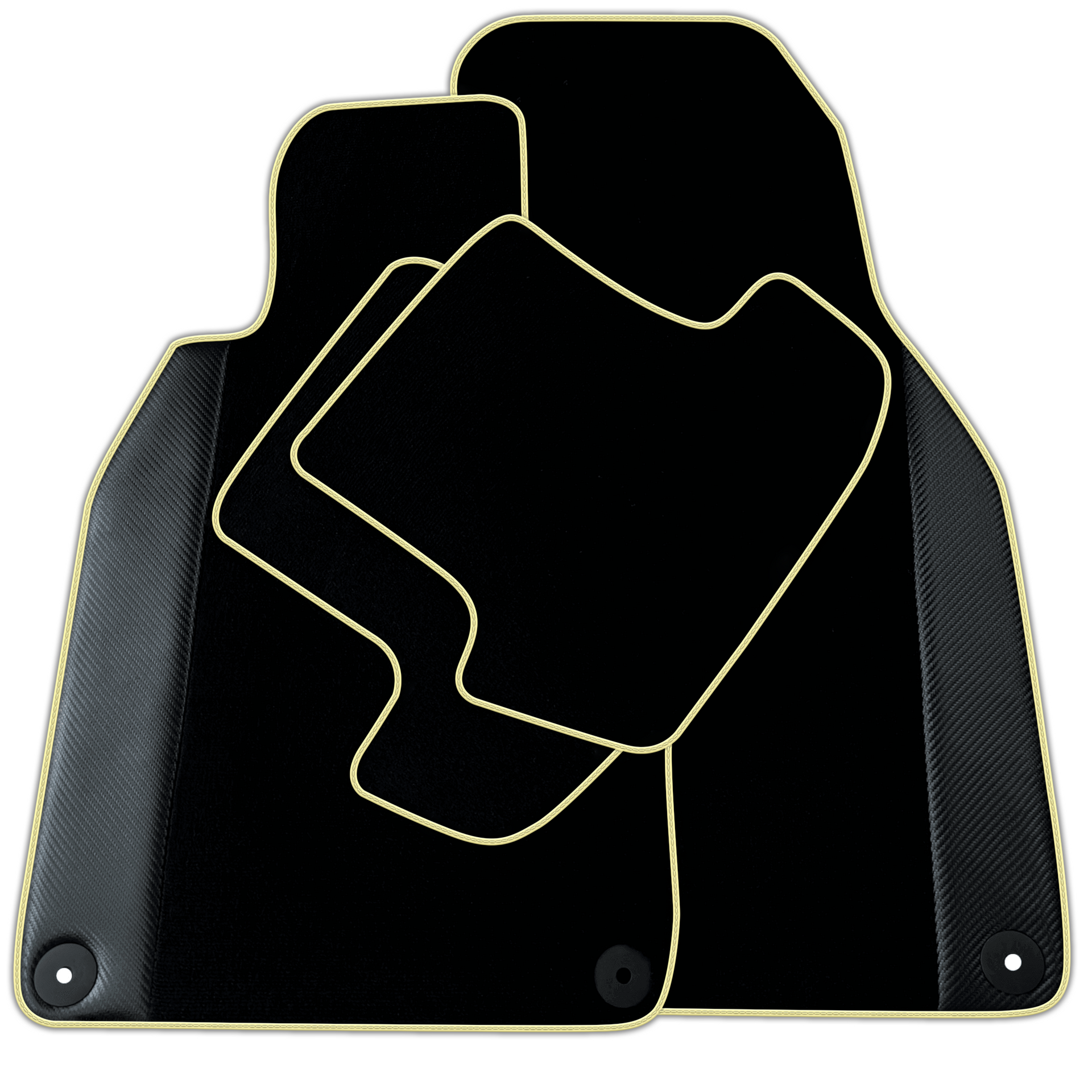 Black Floor Mats for Porsche Cayenne (2003-2010) with Carbon