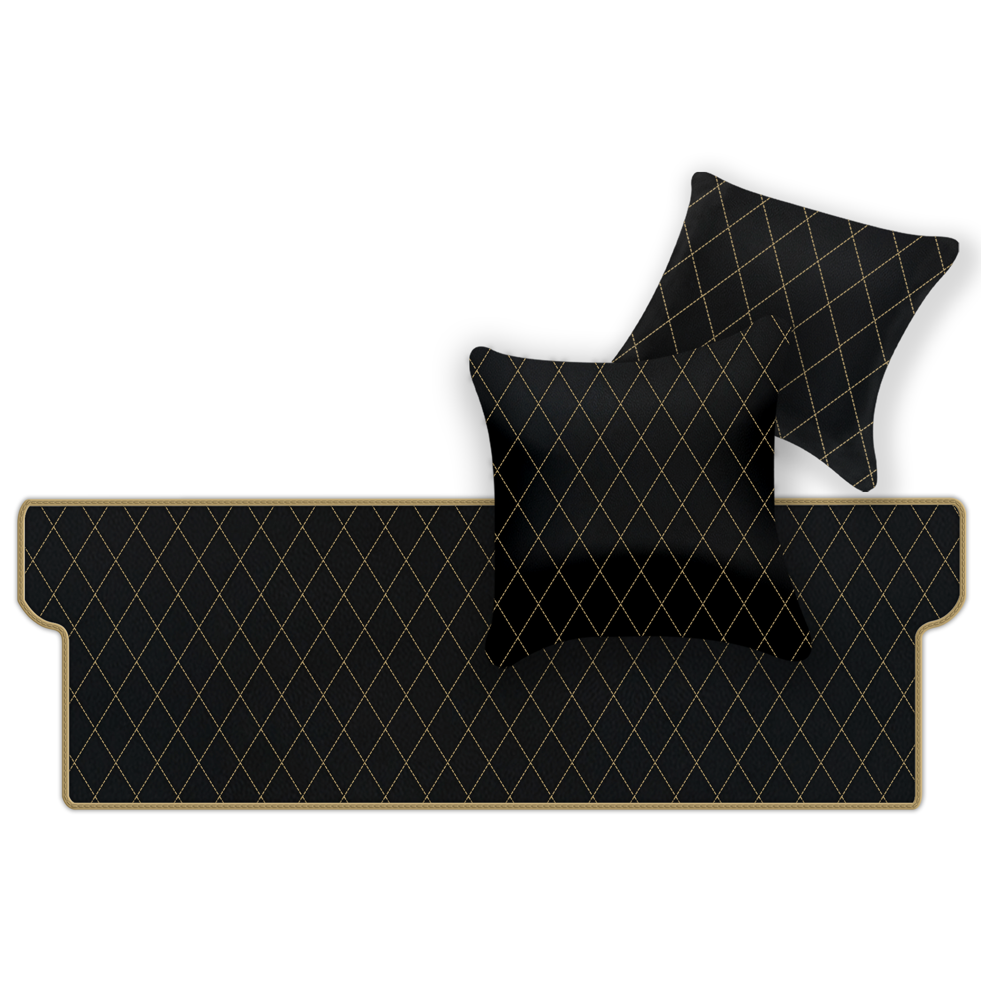 Tapis de voiture en cuir personnalisable avec motif en diamant unique pour Ferrari Dino GT4 (1973-1979) - AutoWin