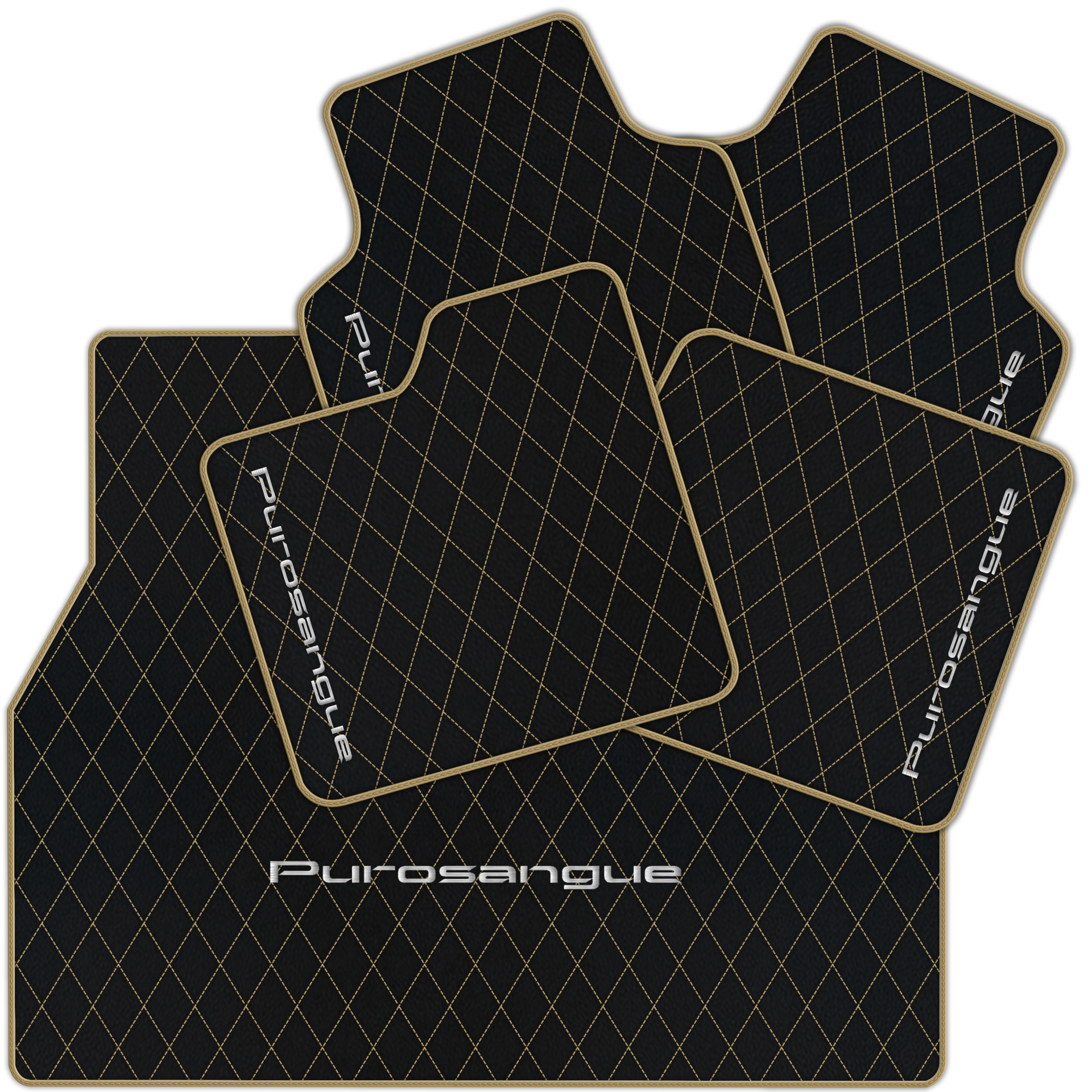 Premium Black Leather Floor Mats for Rolls Royce Shadow (1965-1977)