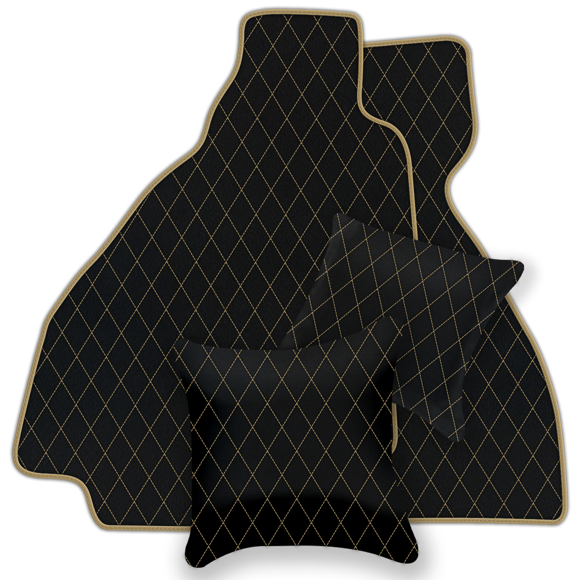 Premium Black Leather Floor Mats for Ferrari 328 GTS (1985-1989)