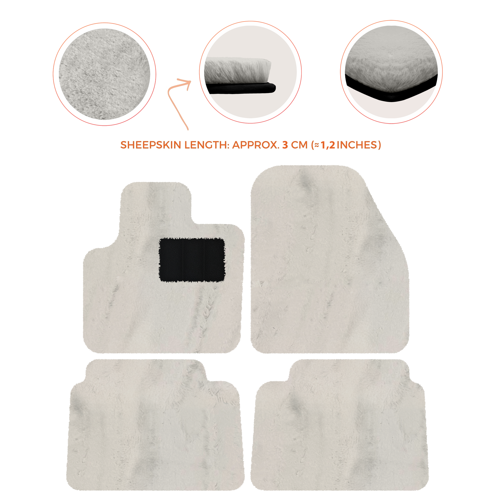 Luxury Sheepskin Floor Mats for Land Rover Discovery Sport (2015-2019)