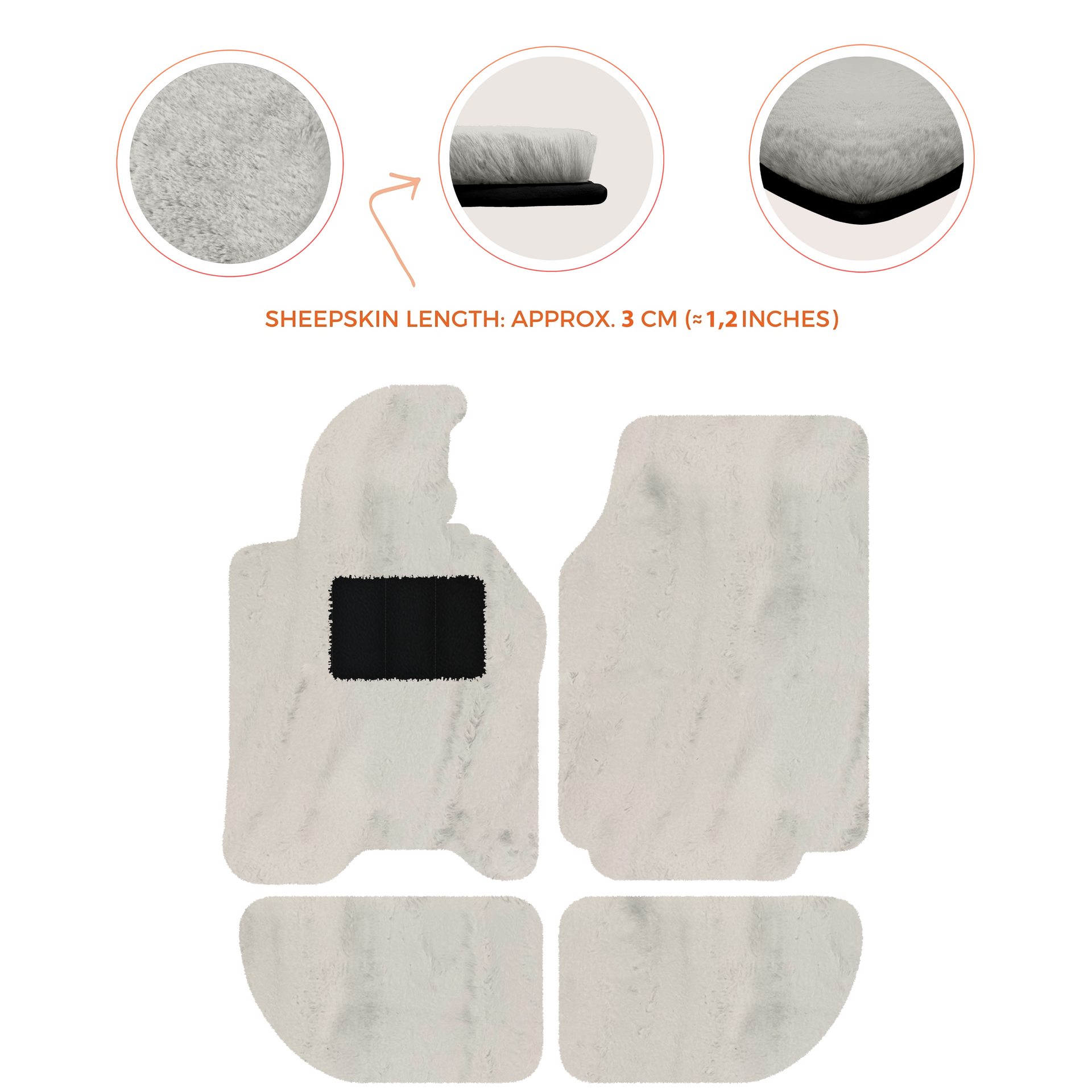 Sheepskin Floor Mats for Porsche 944 (1981-1991) | Custom Colors