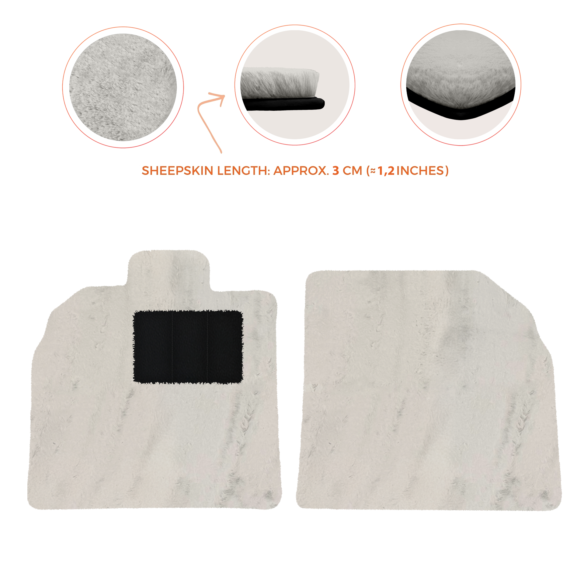 Anpassbare schwarze Fußmatten für Lamborghini Aventador mit orangefarbenem (Arancia Mira) Nappaleder - AutoWin.EU