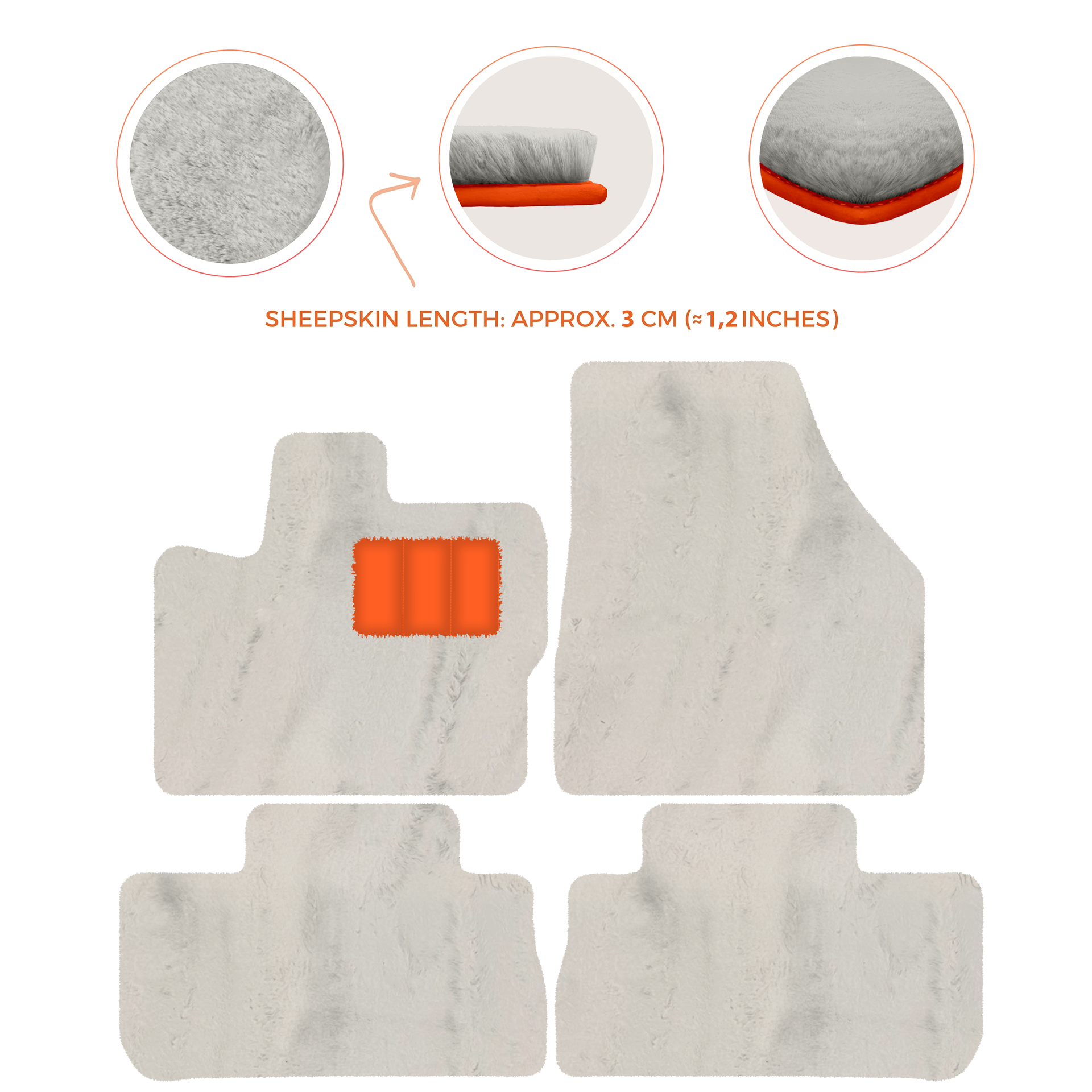 Premium Sheepskin Floor Mats for 2003-2007 Land Rover Freelander