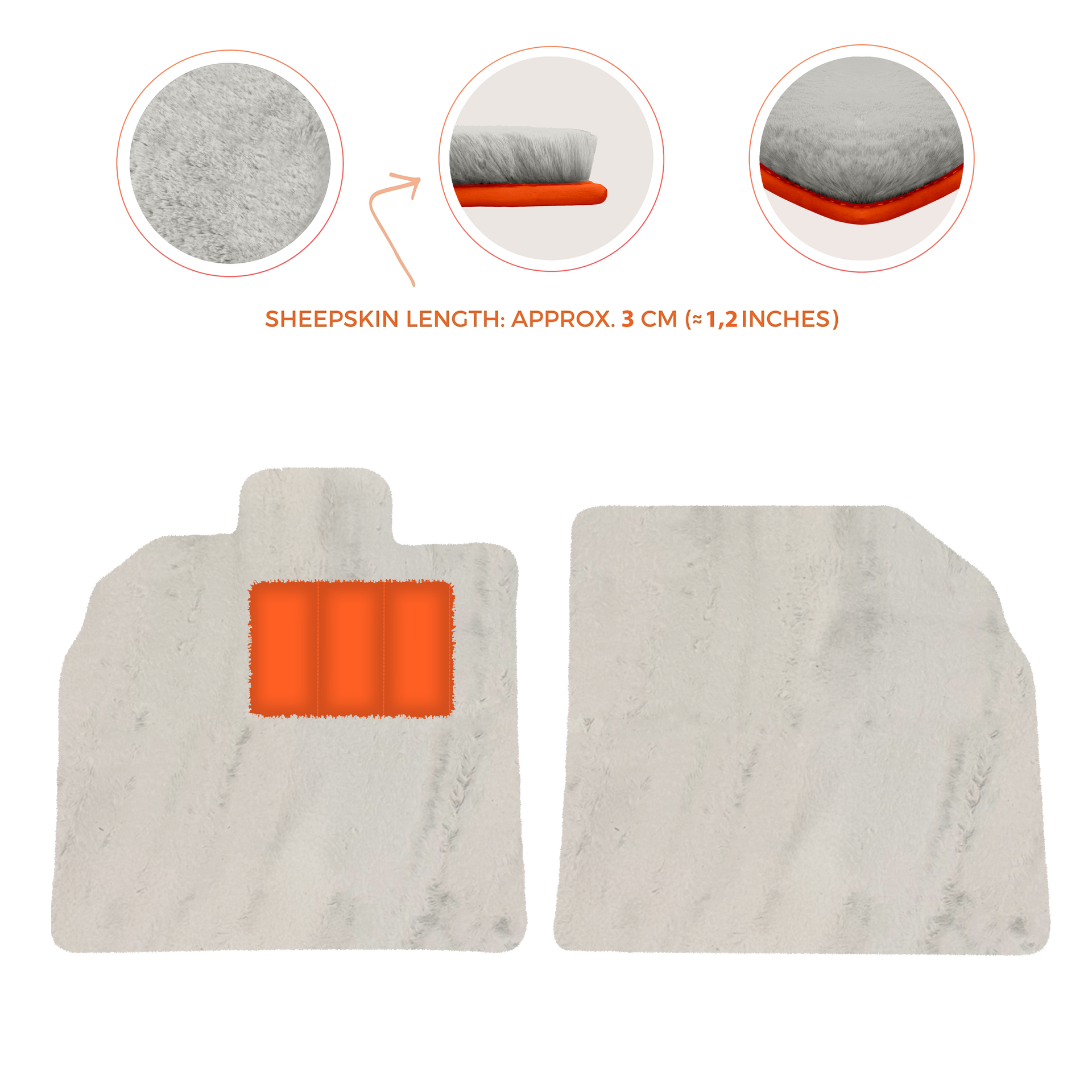 Anpassbare schwarze Fußmatten für Lamborghini Aventador mit orangefarbenem (Arancia Mira) Nappaleder - AutoWin.EU