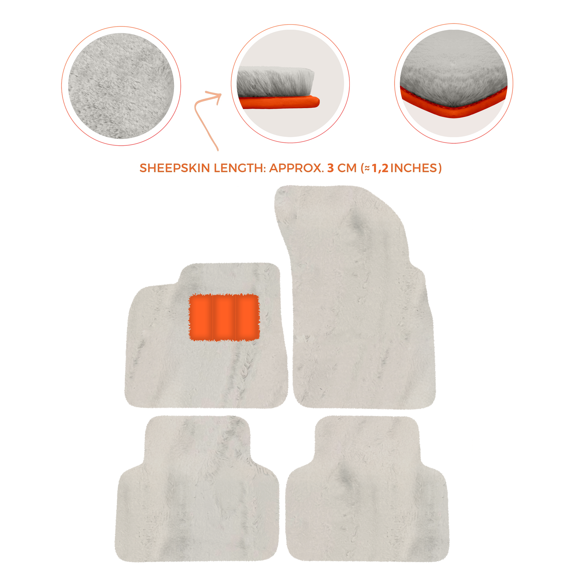 Premium Sheepskin Floor Mats for Lamborghini Countach 1974-1990