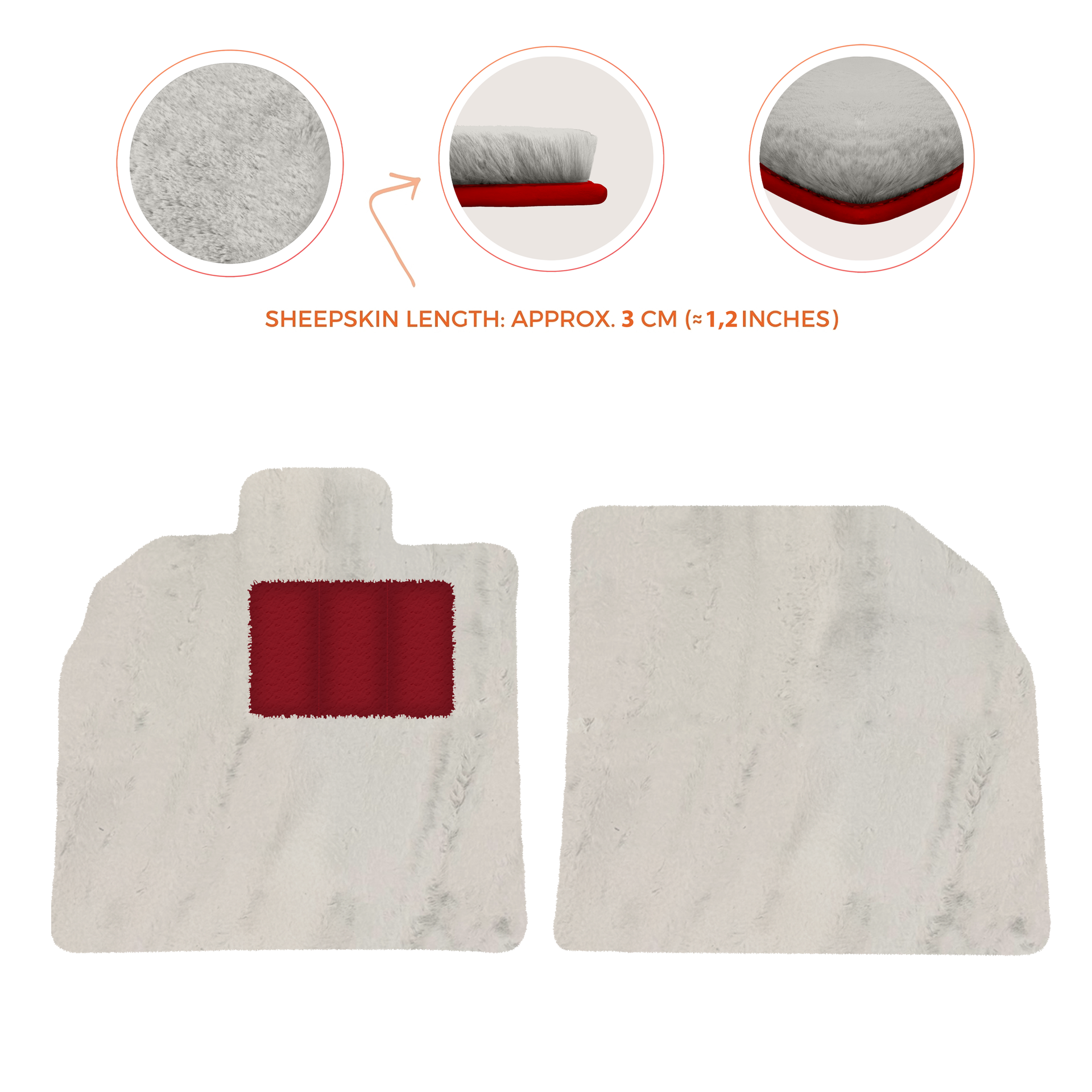 Anpassbare schwarze Fußmatten für Lamborghini Aventador mit orangefarbenem (Arancia Mira) Nappaleder - AutoWin.EU