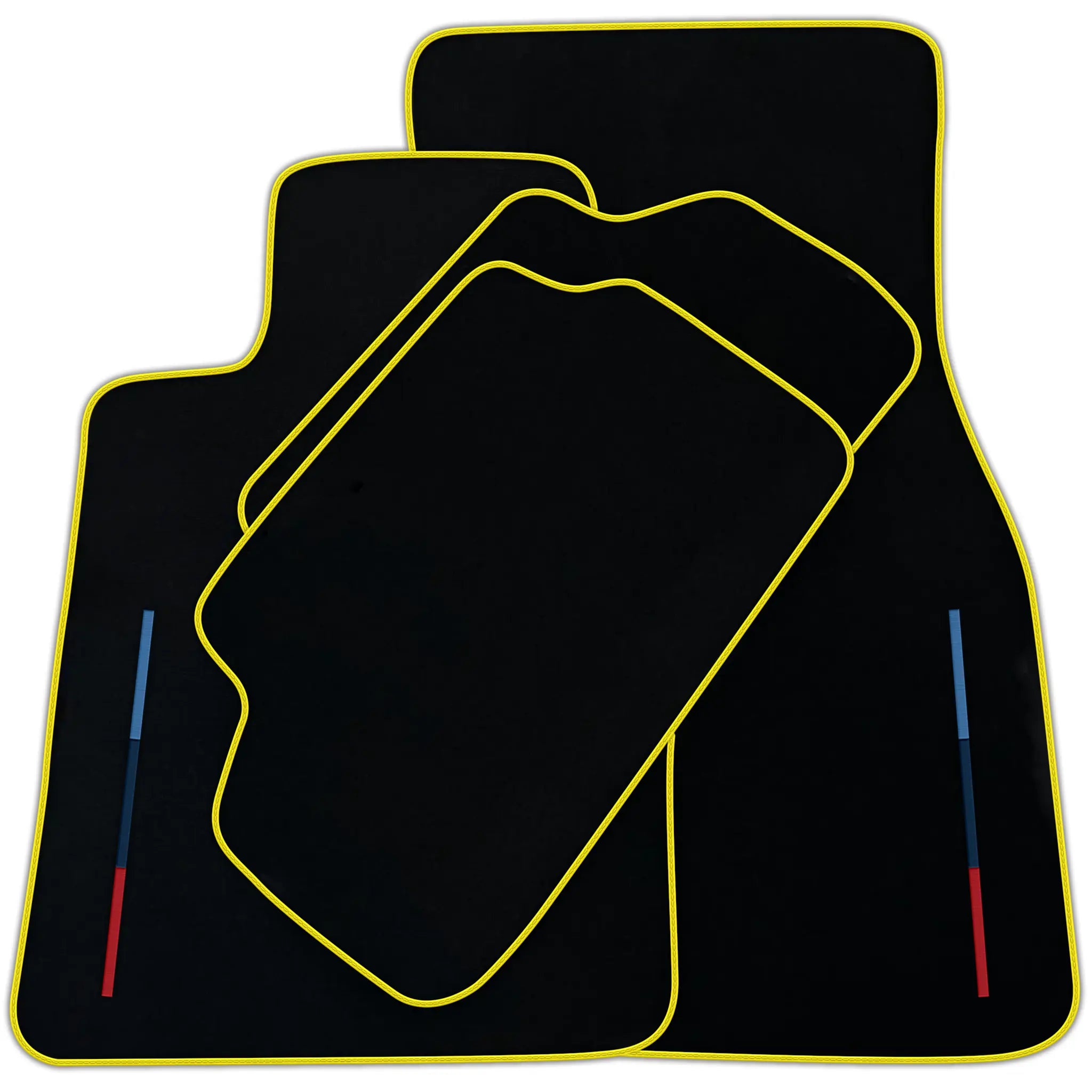 Black Floor Mats For BMW 1 Series F20 With Color Stripes Tailored Set Perfect Fit | Various Trim Colors