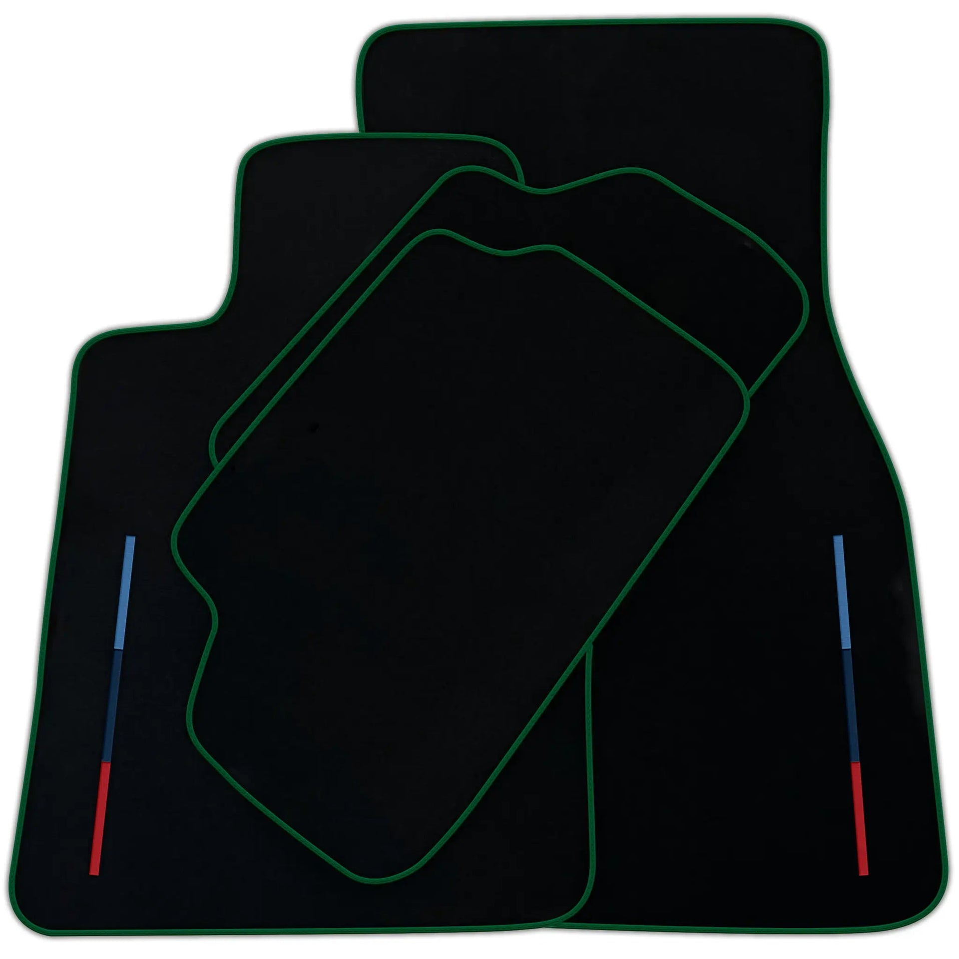 Black Floor Mats For BMW G61 (2023-2026) Touring With 3 Color Stripes Tailored Set Perfect Fit | Various Trim Colors
