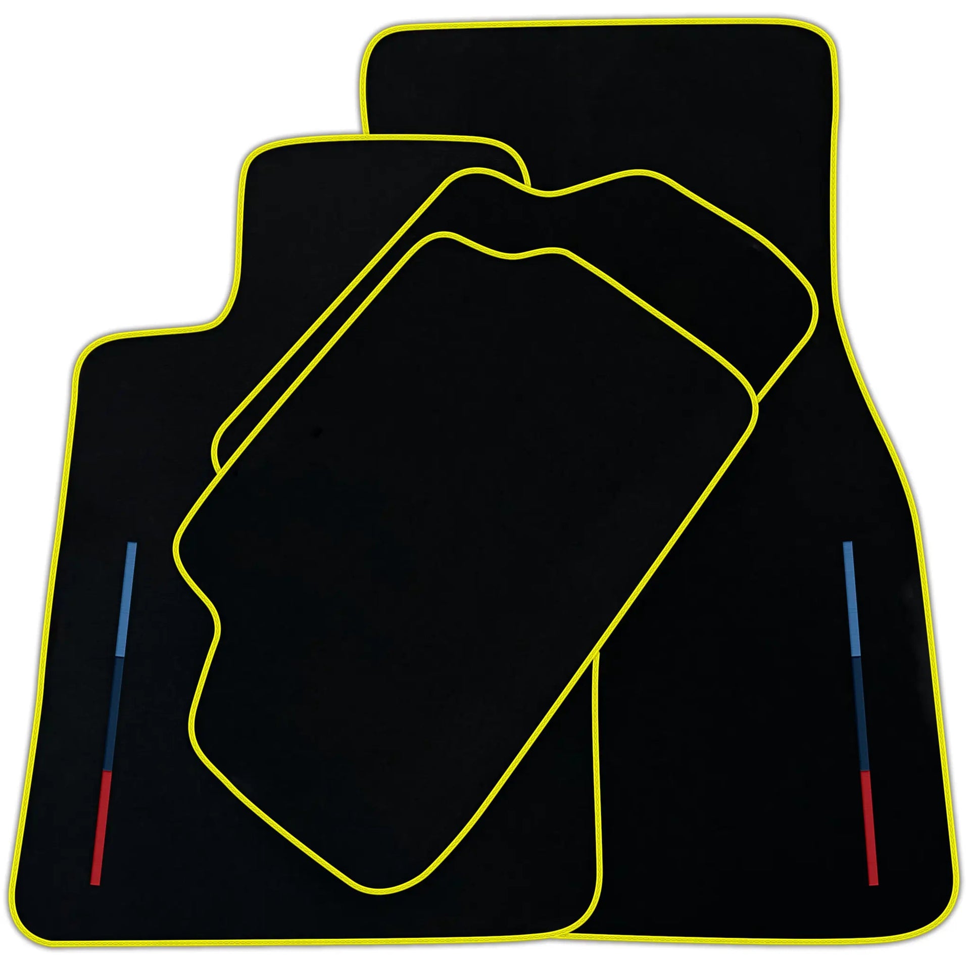 Black Floor Mats For BMW G61 (2023-2026) Touring With 3 Color Stripes Tailored Set Perfect Fit | Various Trim Colors