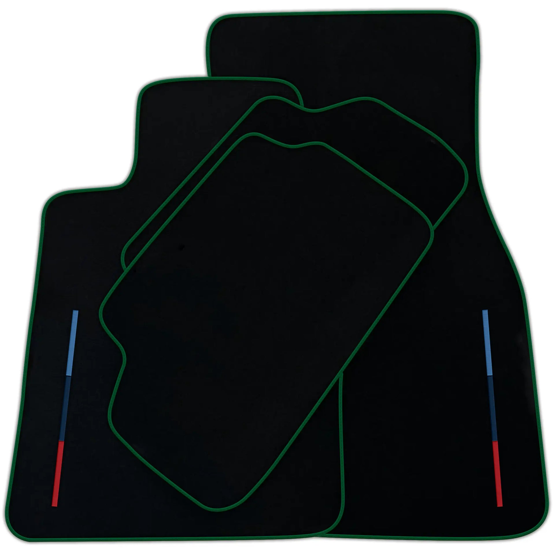 Black Floor Mats For BMW M3 E30 With 3 Color Stripes Tailored Set Perfect Fit | Various Trim Colors