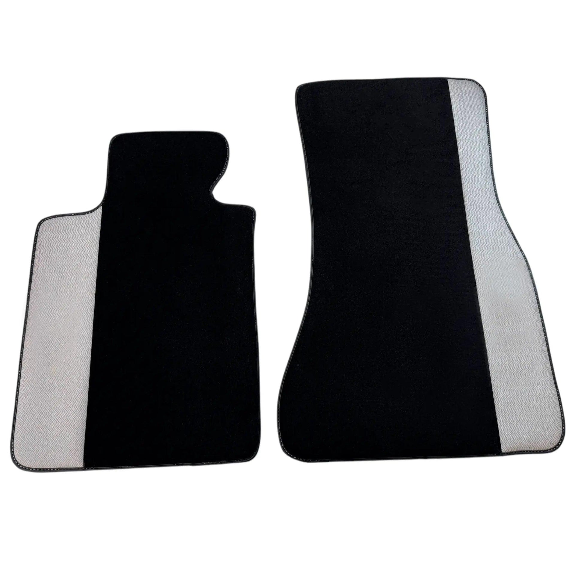 Black Floor Mats for BMW Gran Tourer F46 (2015-2022) 5 Seats with Gray Leather Borders