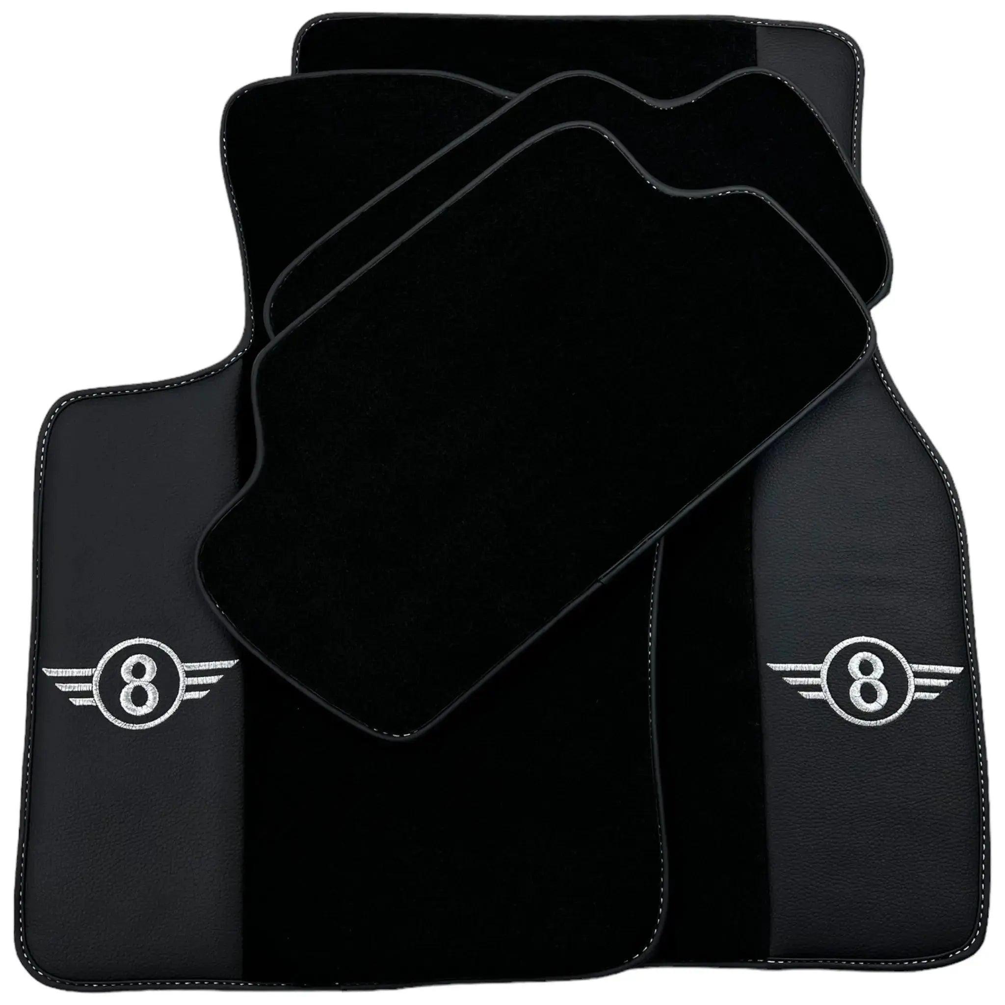 Black Floor Mats for Mini Countryman F60 (2017-2023) with Leather - AutoWin