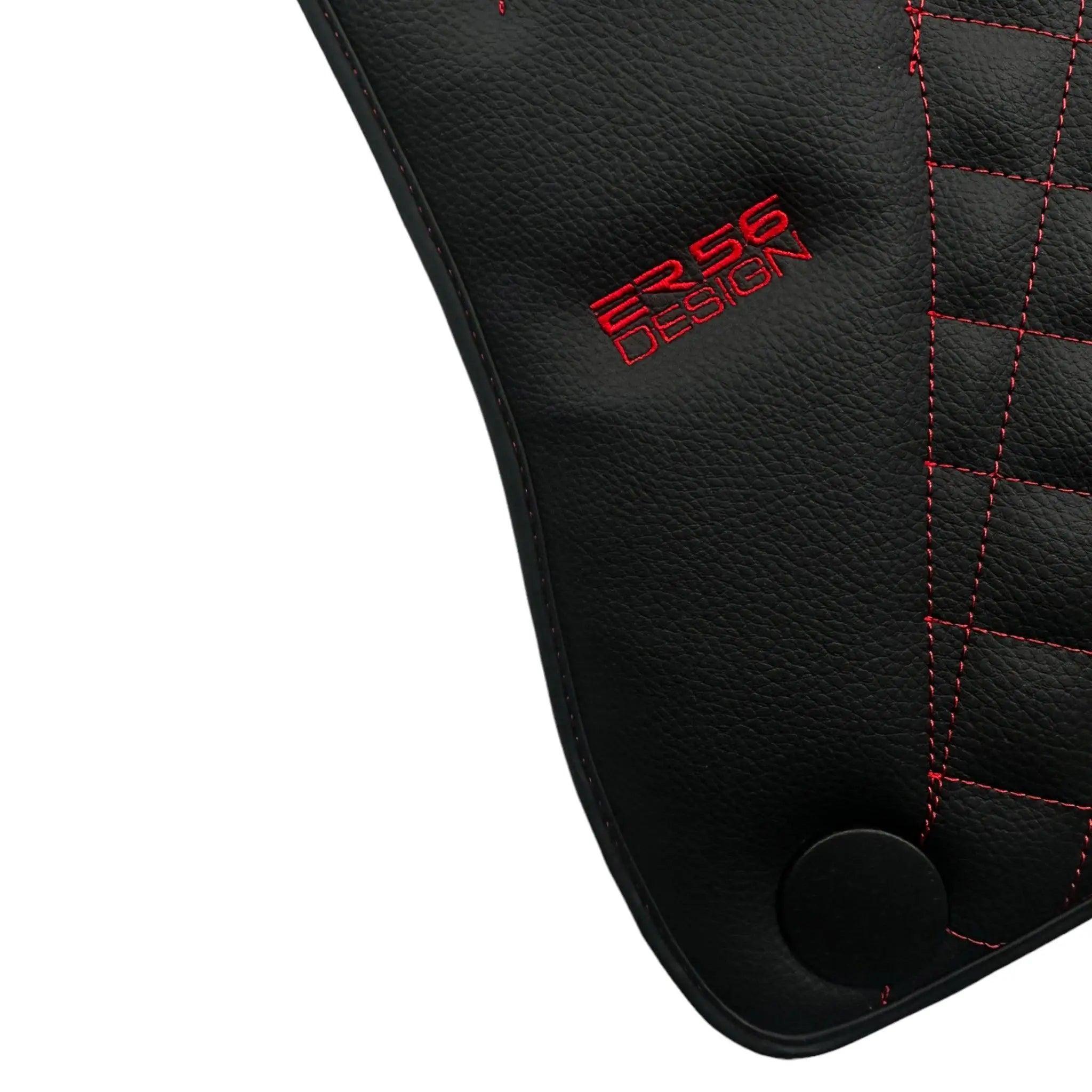 Black Leather Floor Mats For Mercedes Benz EQB-Class X243 (2022-2024) | ER56 Design - AutoWin