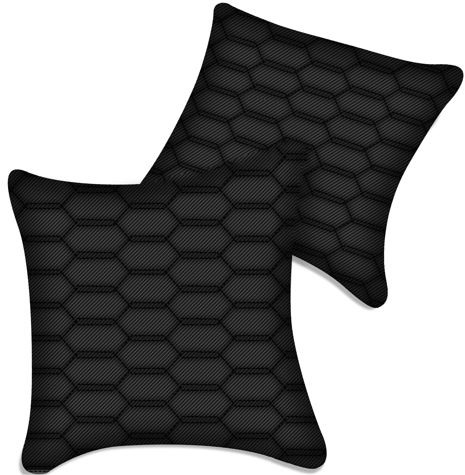 Customizable Black Carbon Fiber Pillows Set of 2 for All Vehicles