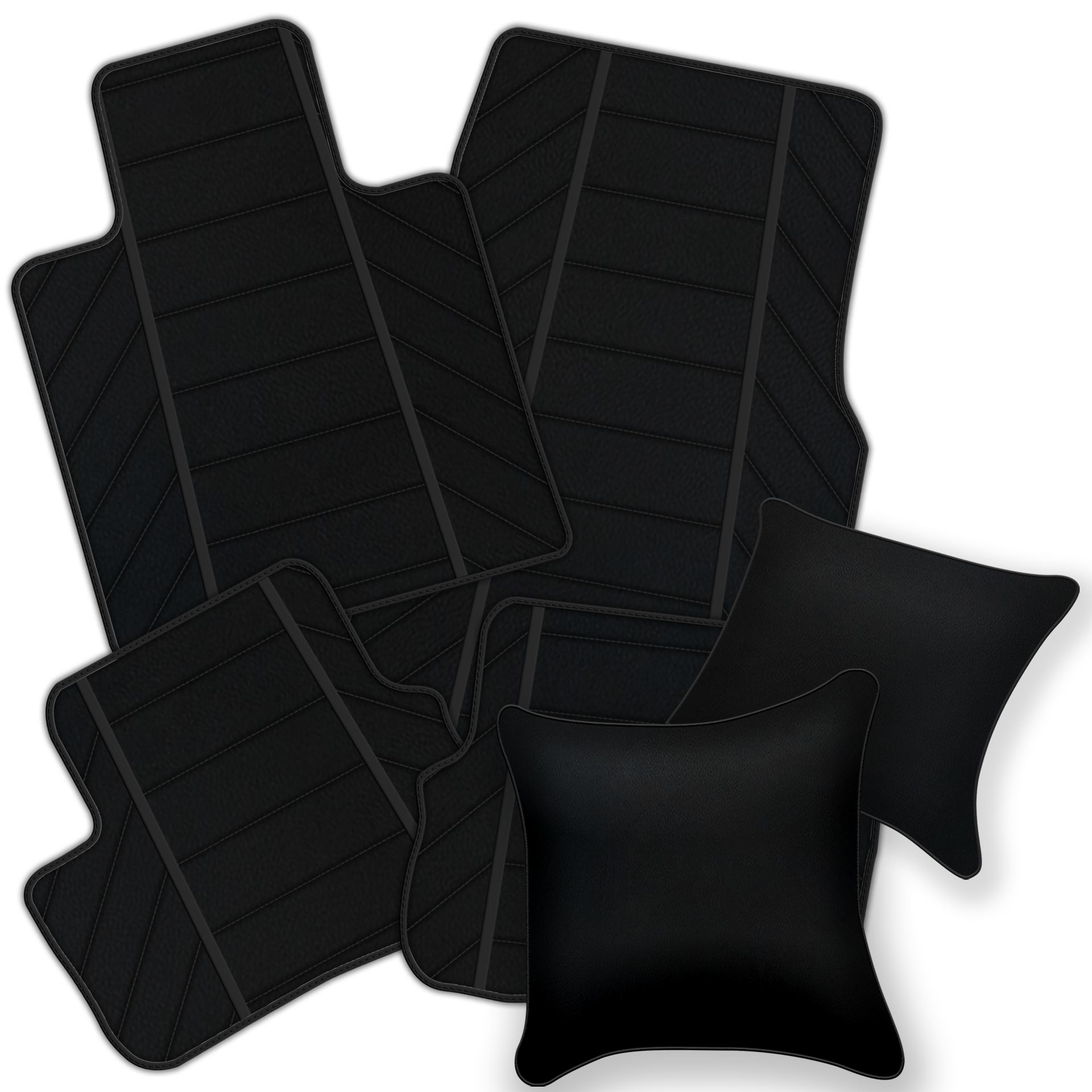 Luxury Black Leather Floor Mats for Rolls Royce Dawn 2016-2023
