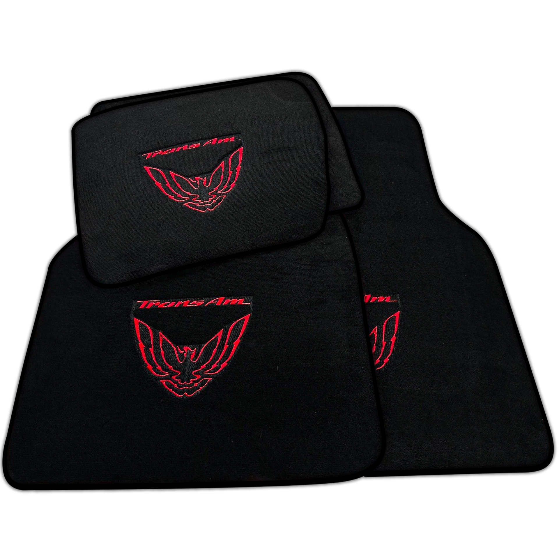 Black Floor Mats Red Trim for Pontiac FireBird (1993-2002) Trans Am