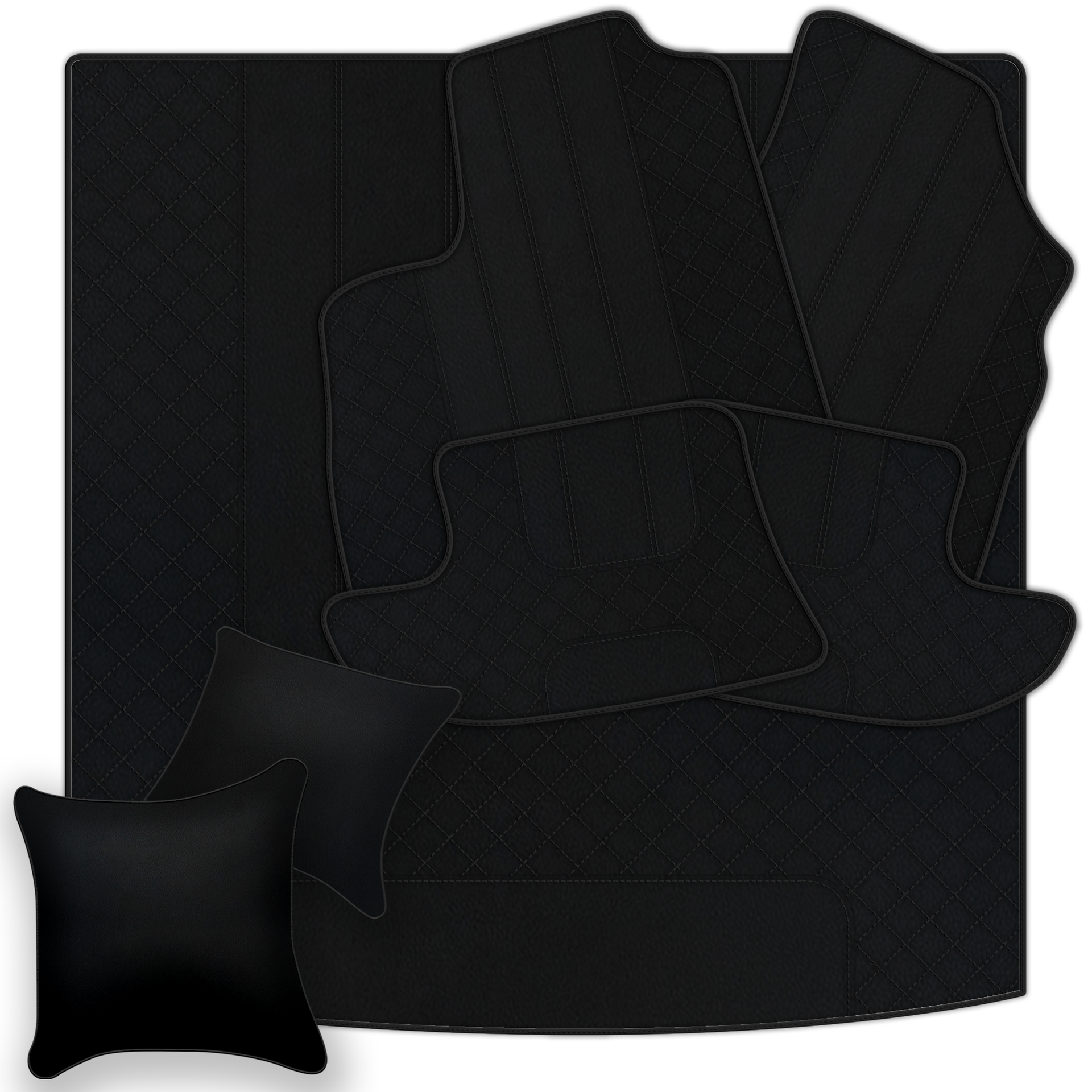 Black Leather Floor Mats for Bentley Continental GT (2011-2018)