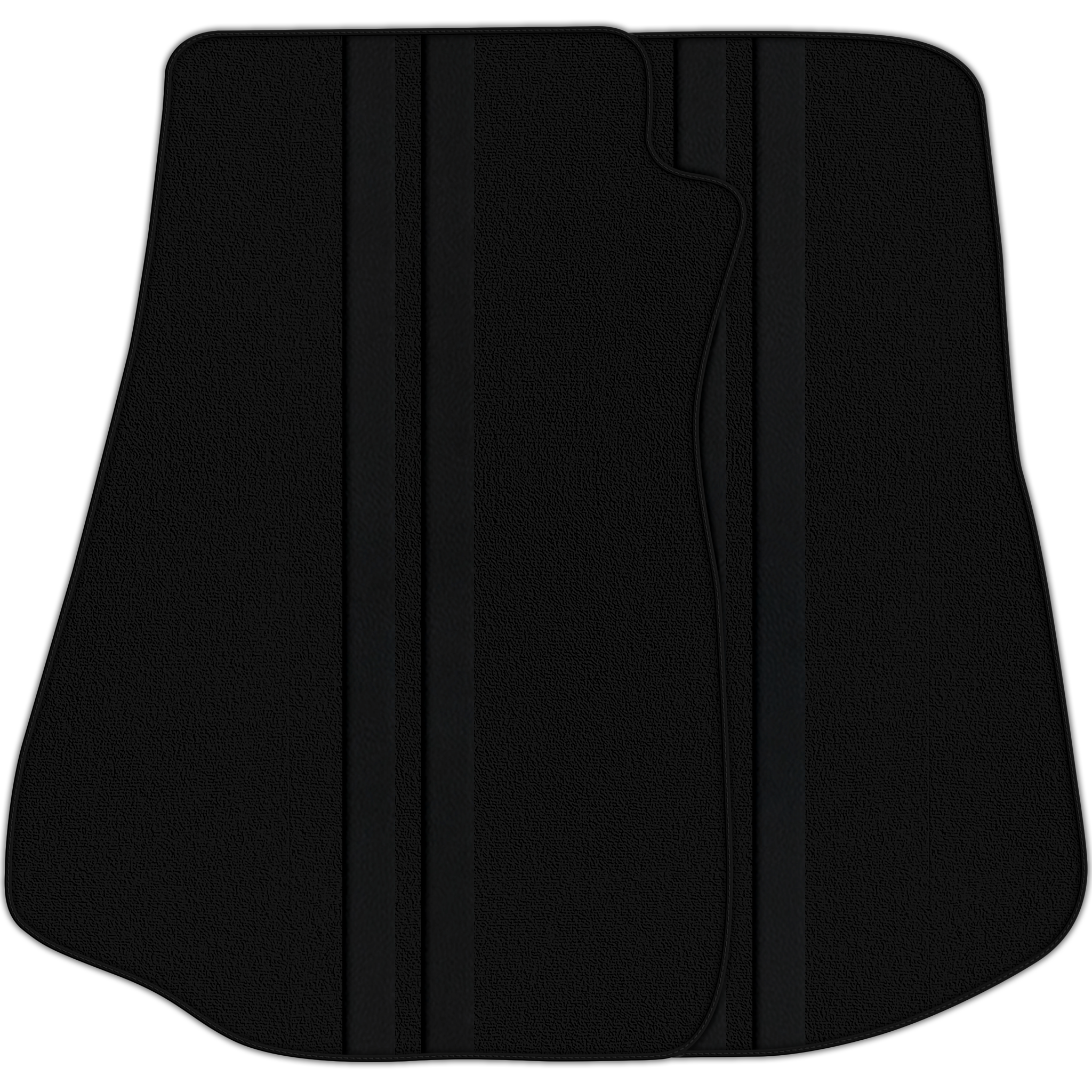 Black Floor Mats with Leather Line for Chevrolet Corvette C3 (1968-1982) - Various Colors