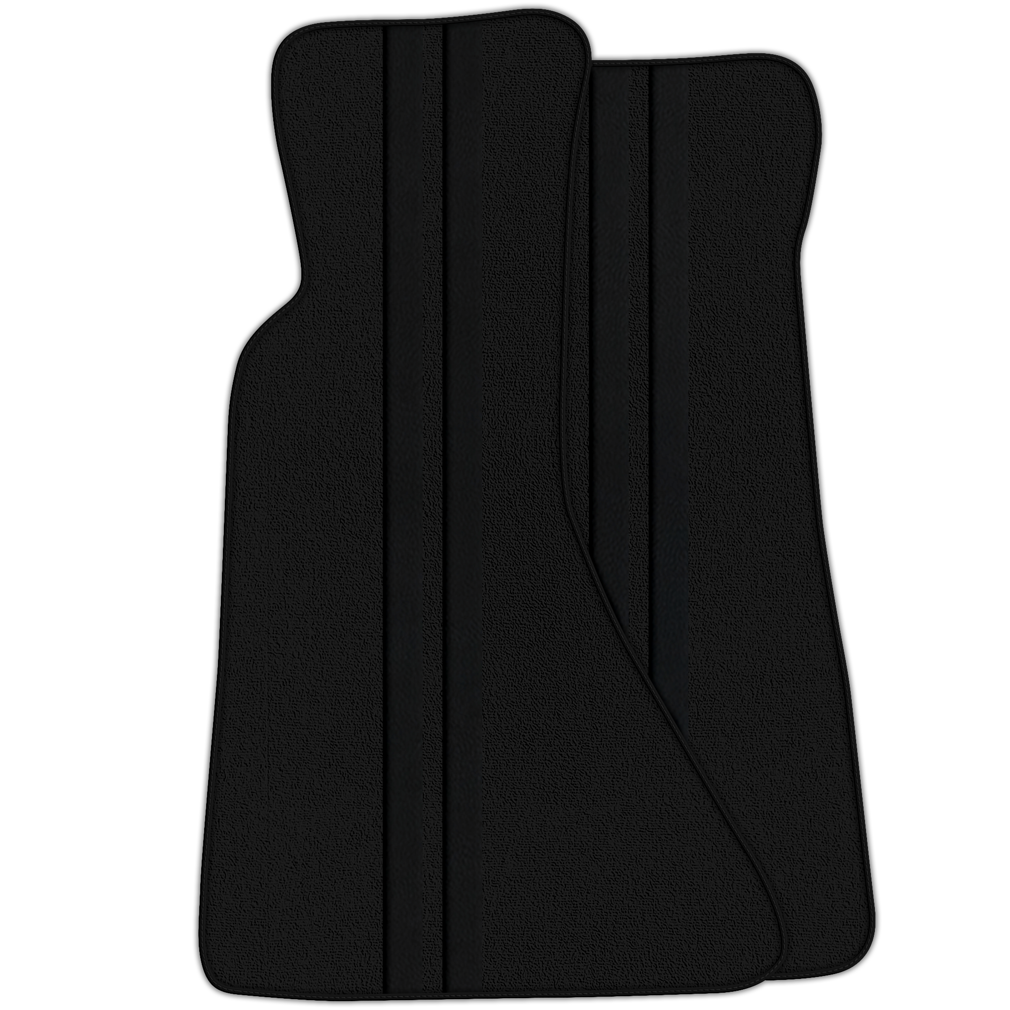 Black Floor Mats with Leather Line for Chevrolet Corvette C4 (1984-1996) - Various Colors