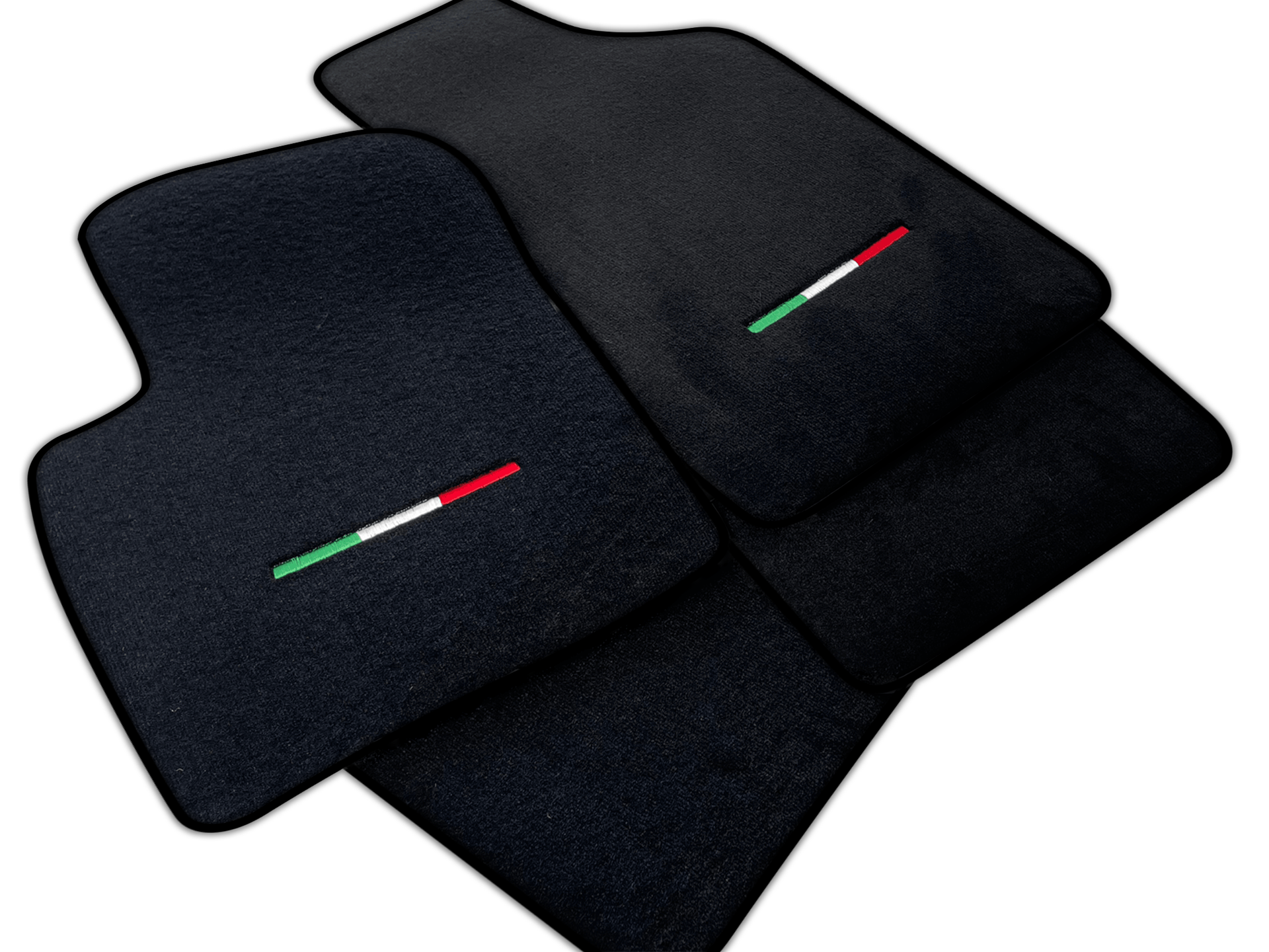 Italian Edition Black Floor Mats for Fiat 500 (2013-2015)