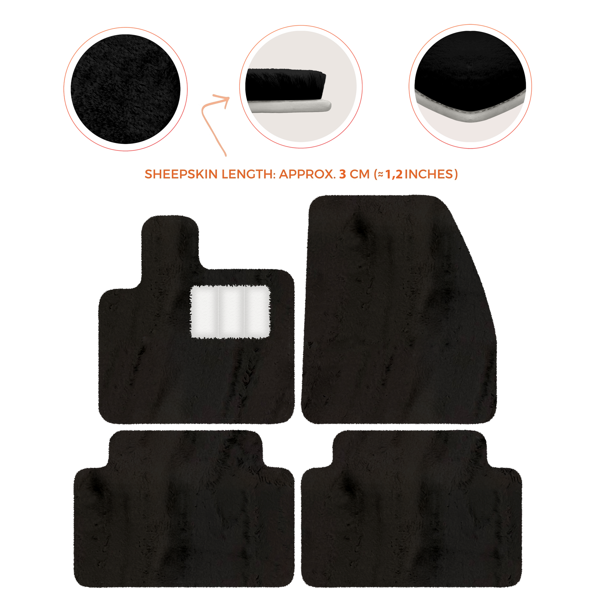 Premium Sheepskin Floor Mats for Range Rover Evoque (2016-2024)