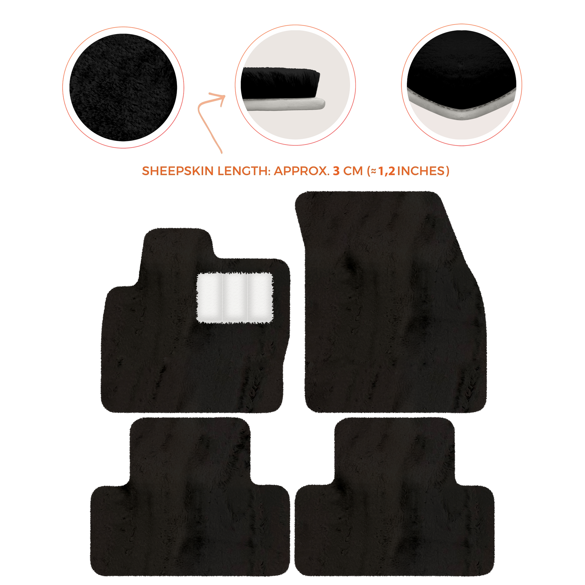 Premium Sheepskin Floor Mats for Range Rover Vehicles (2012-2022)