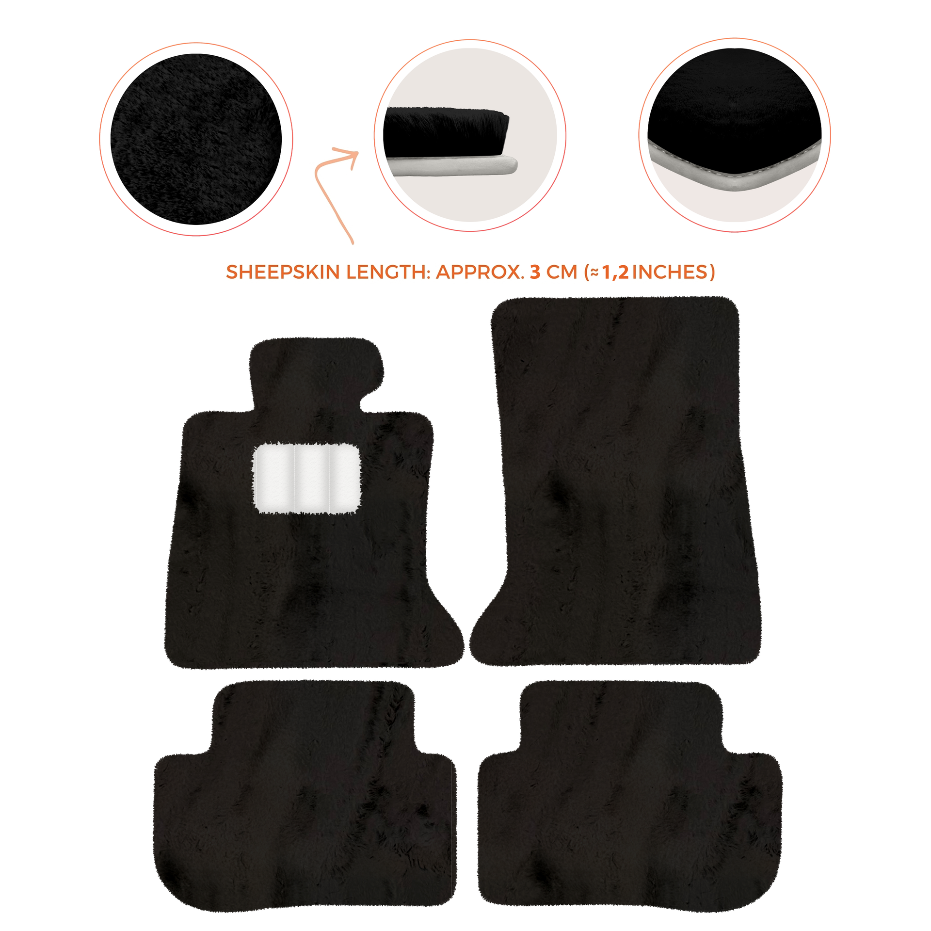 Premium Sheepskin Floor Mats for Rolls-Royce RR2 Dawn (2015-2023)