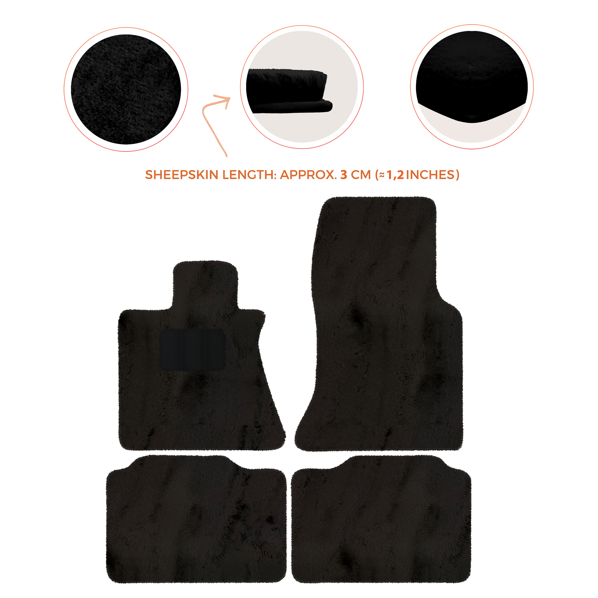 Premium Sheepskin Floor Mats for Rolls-Royce Phantom Sedan (2003-2016)