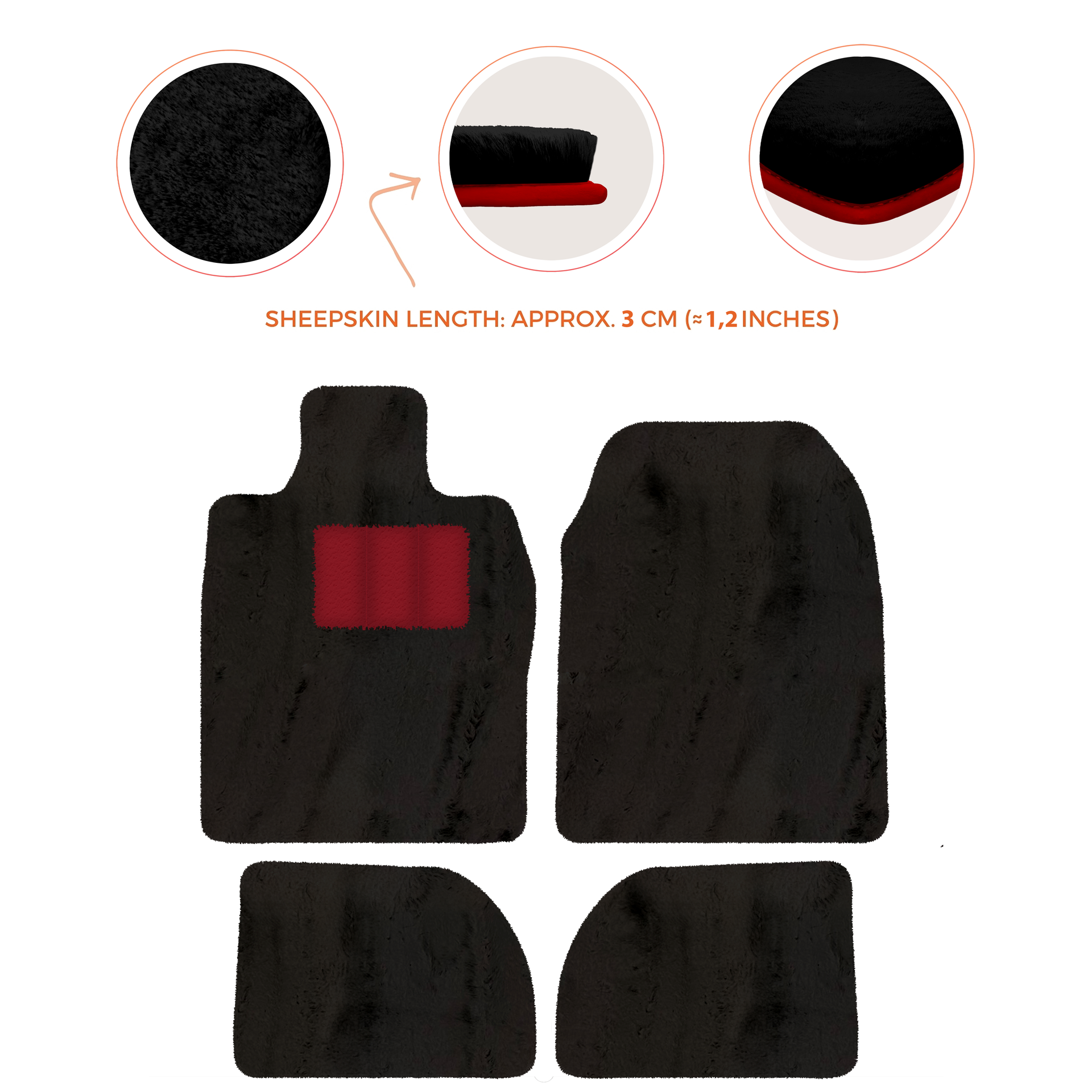 Premium Sheepskin Floor Mats for Porsche 924 (1976-1988)