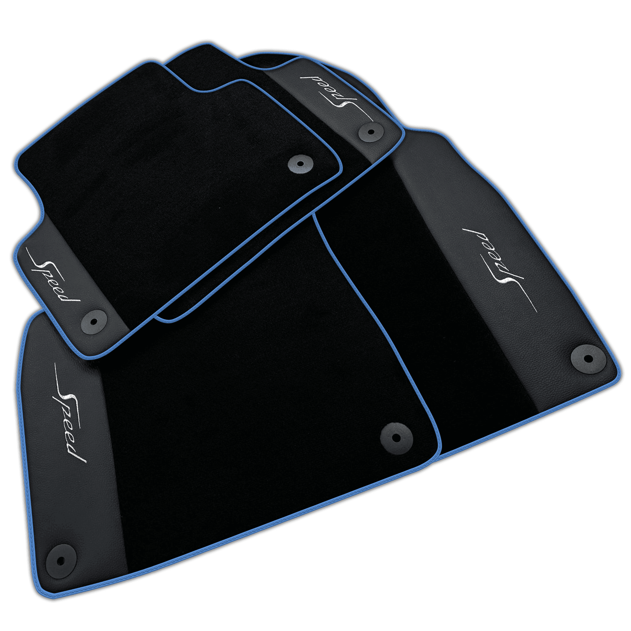 Black Floor Mats for Bentley Flying Spur (2005-2013) with Leather | Various Trim Colors