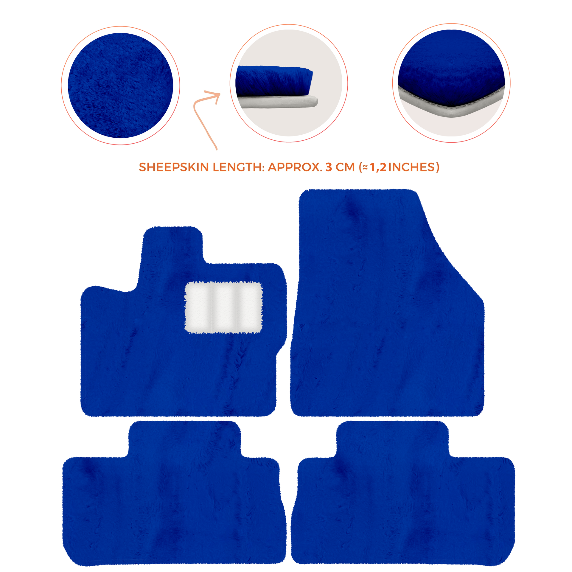 Premium Sheepskin Floor Mats for 2003-2007 Land Rover Freelander