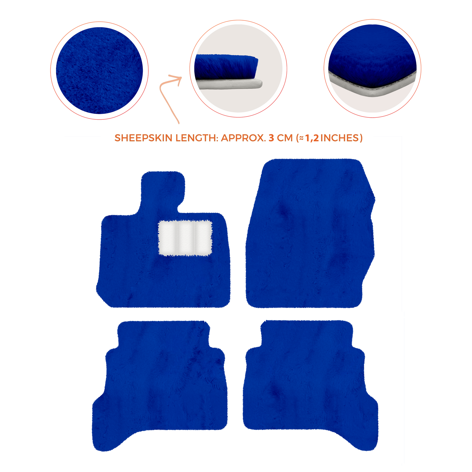 Premium Sheepskin Floor Mats for Land Rover Defender 90 (2007-2020)