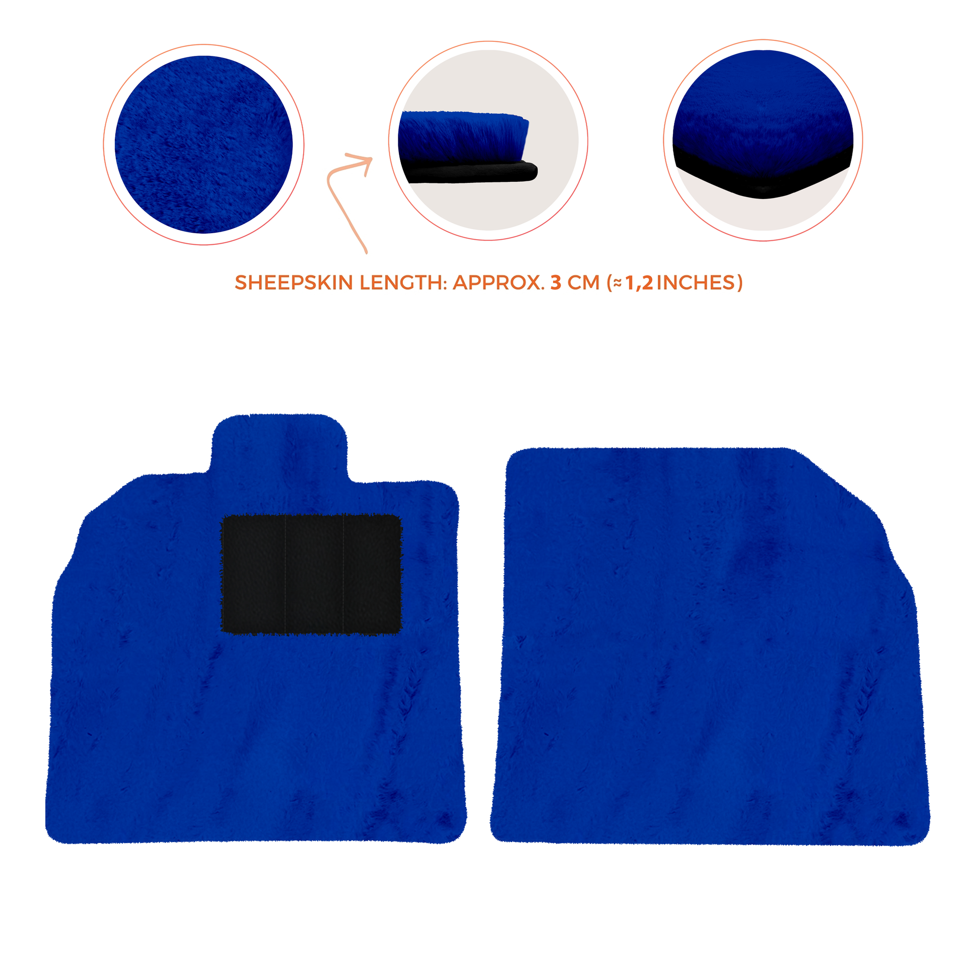 Anpassbare schwarze Fußmatten für Lamborghini Aventador mit orangefarbenem (Arancia Mira) Nappaleder - AutoWin.EU