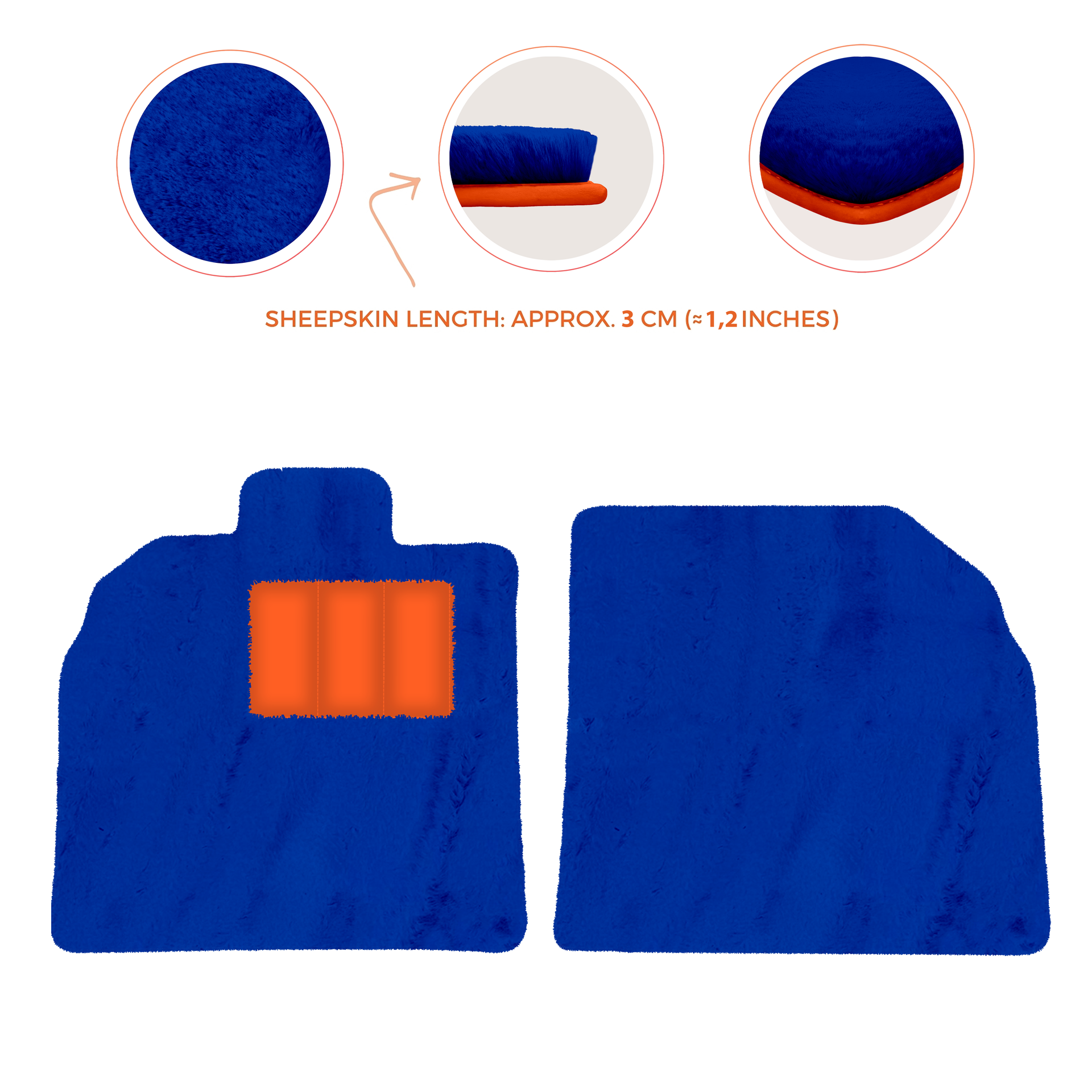 Anpassbare schwarze Fußmatten für Lamborghini Aventador mit orangefarbenem (Arancia Mira) Nappaleder - AutoWin.EU