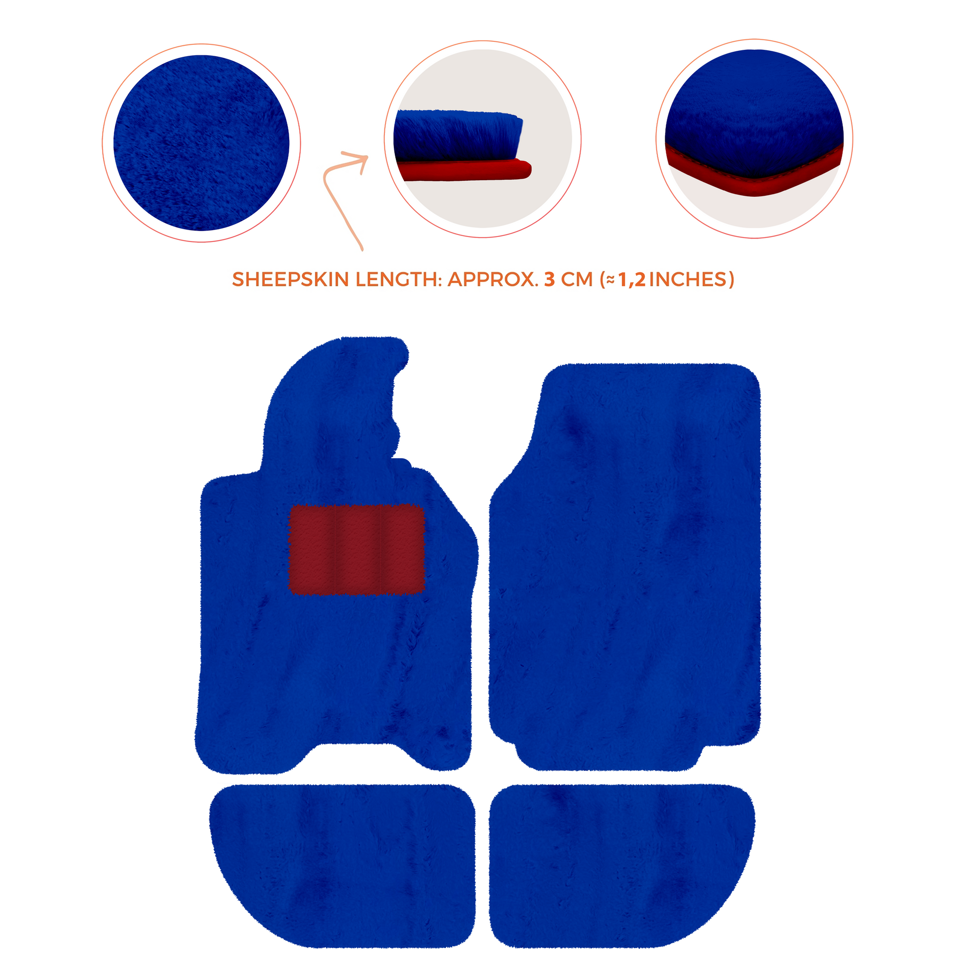 Sheepskin Floor Mats for Porsche 944 (1981-1991) | Custom Colors