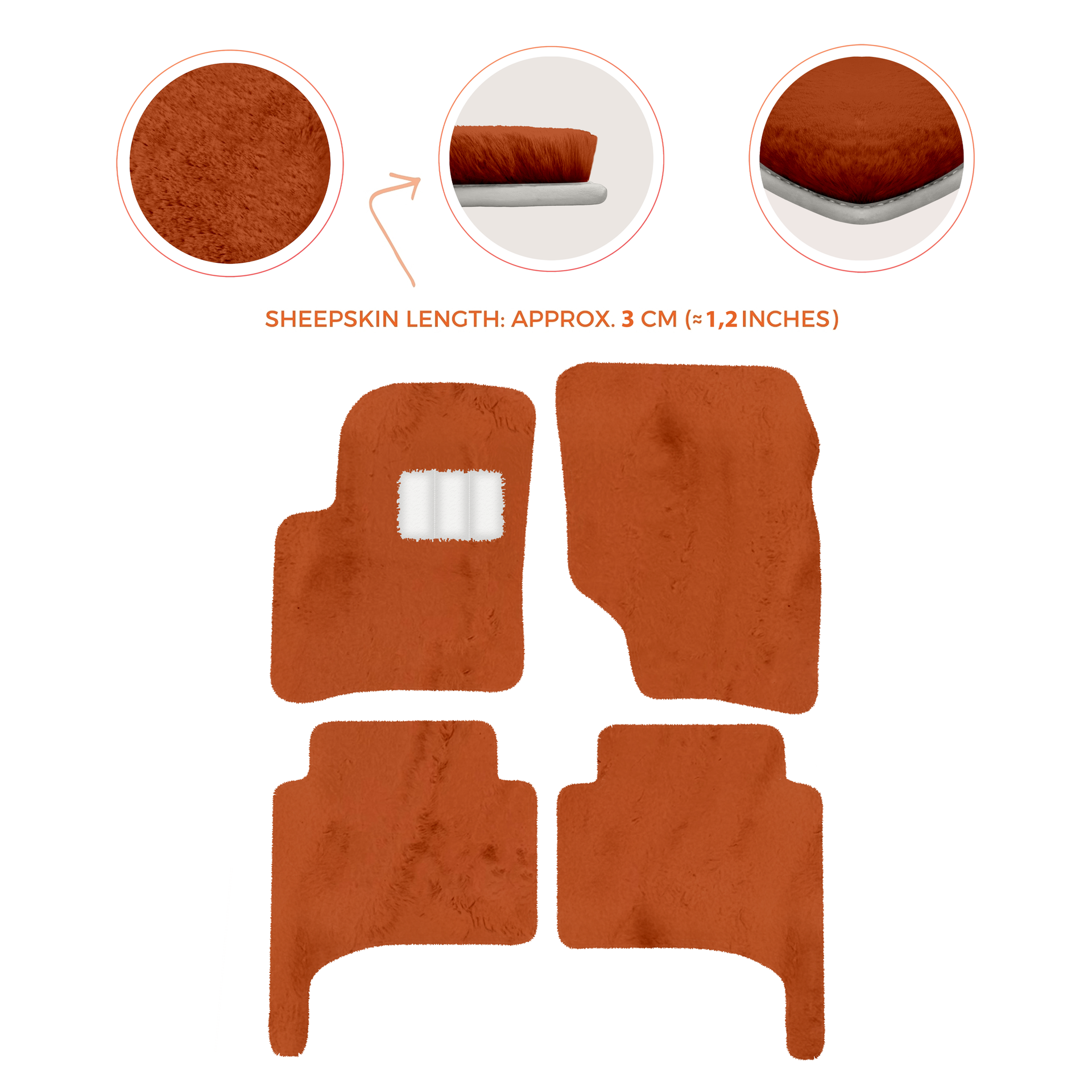 Premium Quality Sheepskin Floor Mats for Porsche 550 (1953-1956)