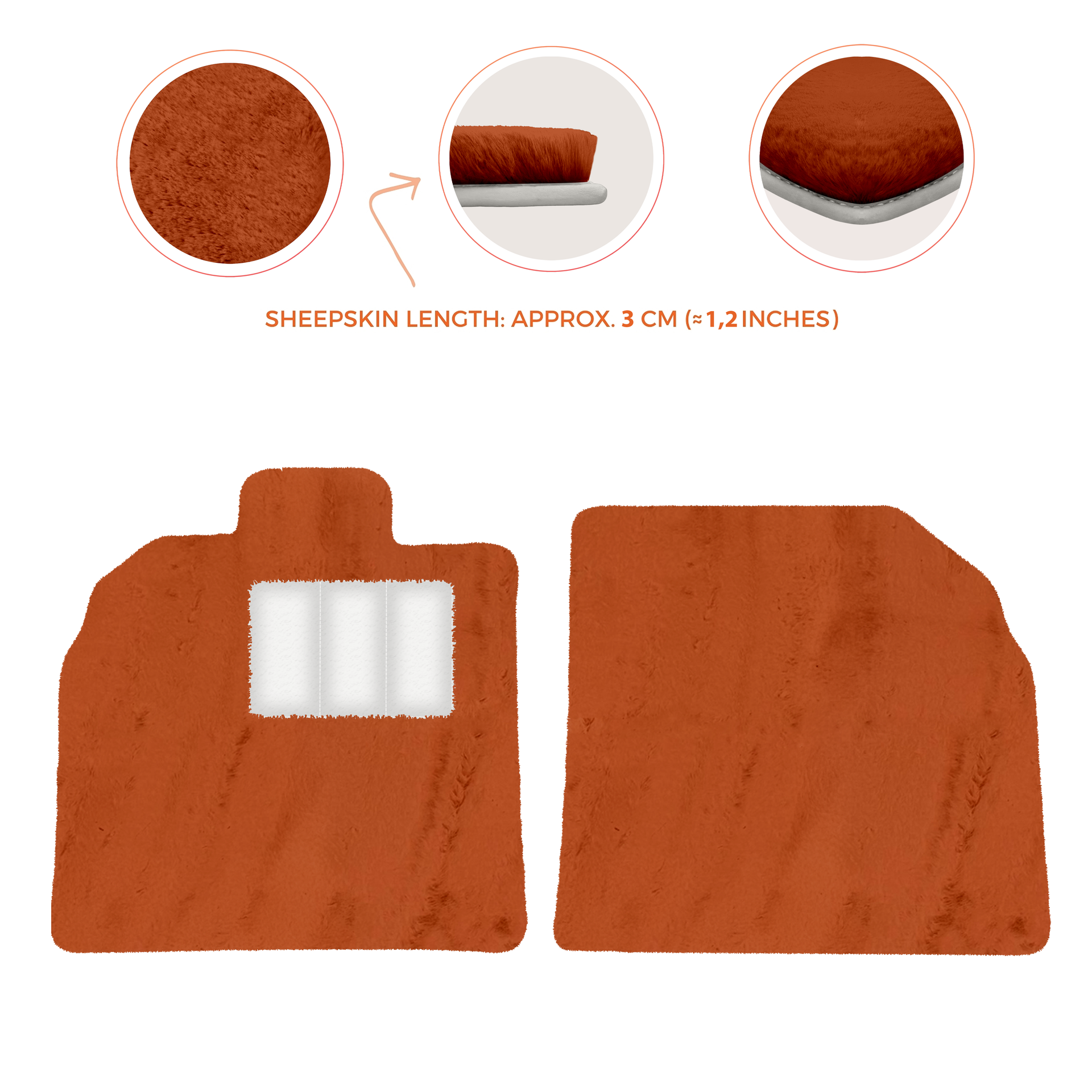 Anpassbare schwarze Fußmatten für Lamborghini Aventador mit orangefarbenem (Arancia Mira) Nappaleder - AutoWin.EU